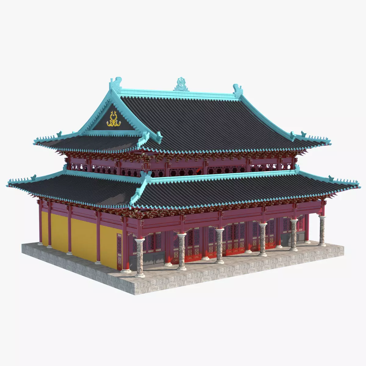 Chinese Buddhist Architecture Ultra-Detailed 3D Model 3D model