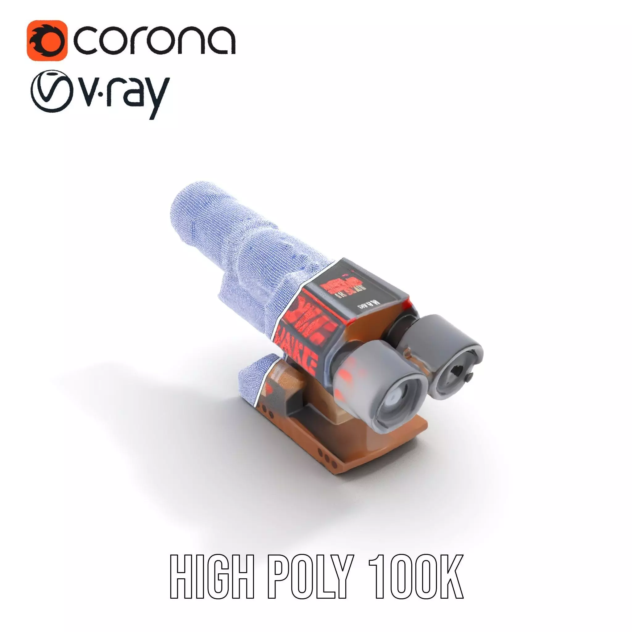 Futuristic Blaster Device model pack Low-poly 3D model_33