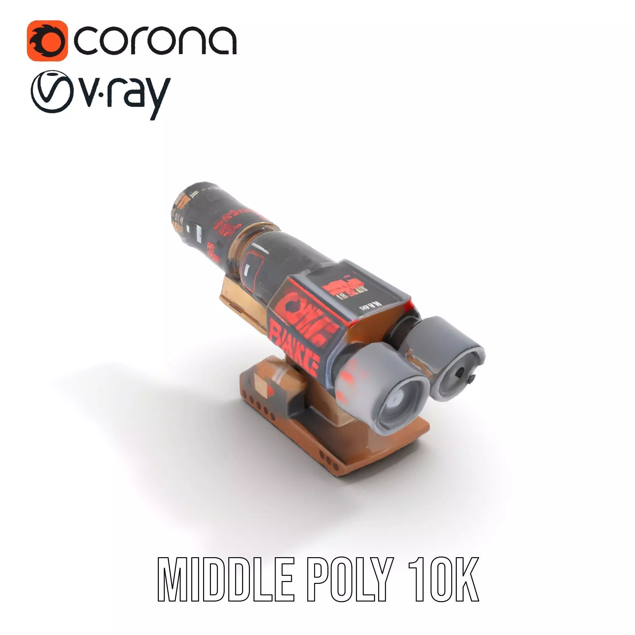 Futuristic Blaster Device model pack Low-poly 3D model_6