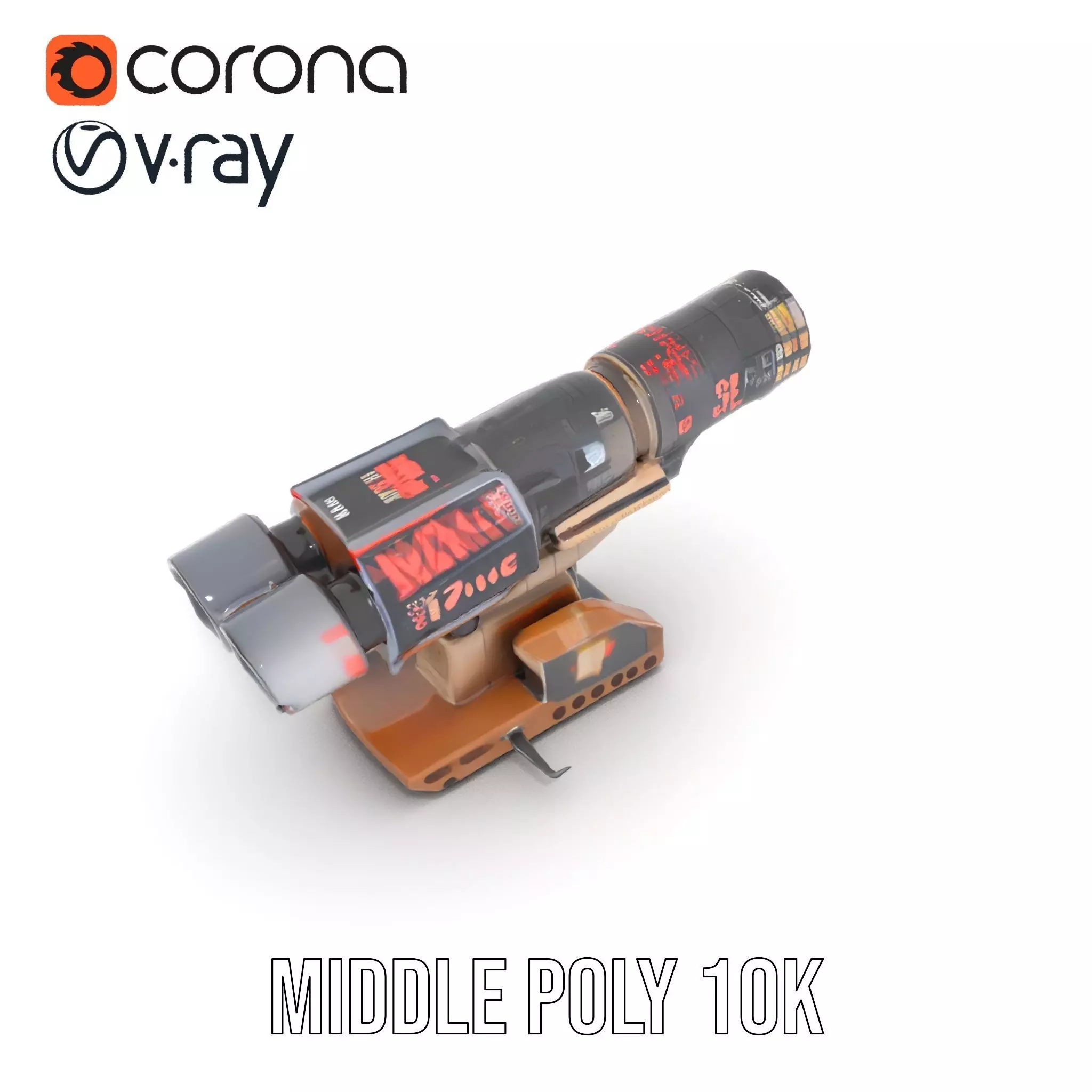 Futuristic Blaster Device model pack Low-poly 3D model_14