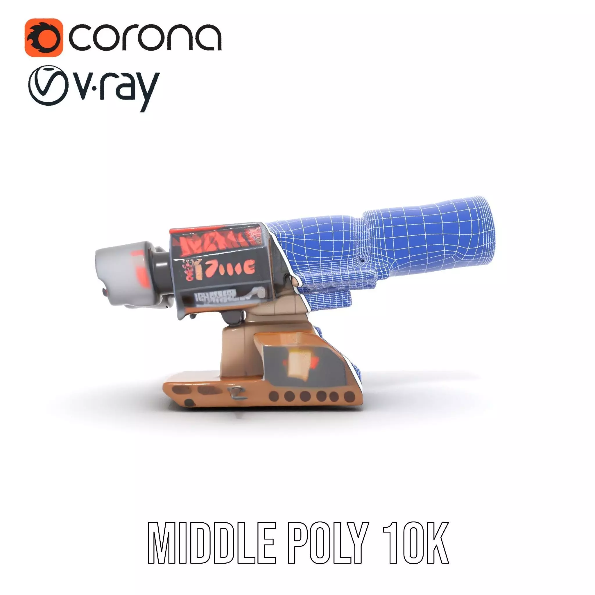 Futuristic Blaster Device model pack Low-poly 3D model_30