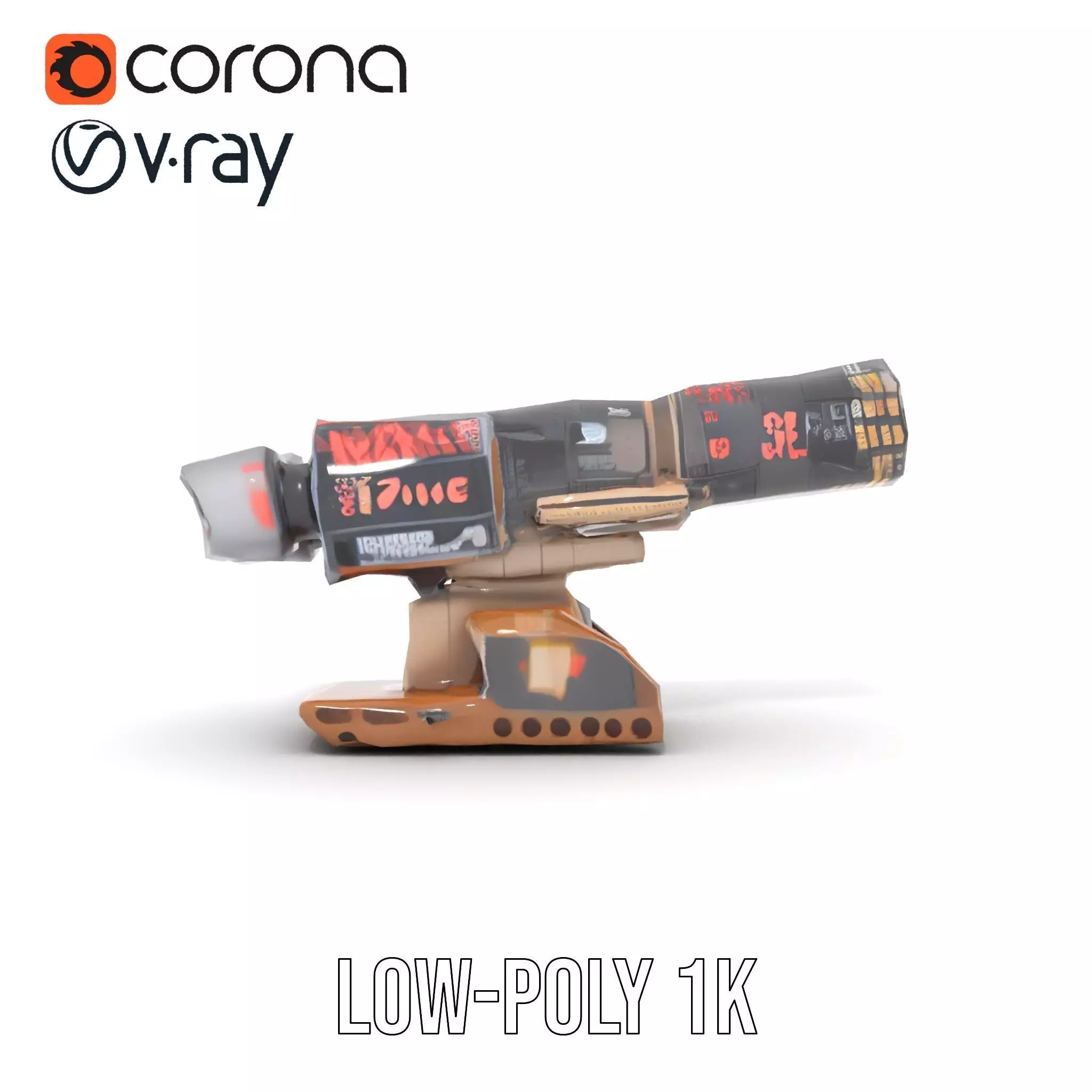 Futuristic Blaster Device model pack Low-poly 3D model_10