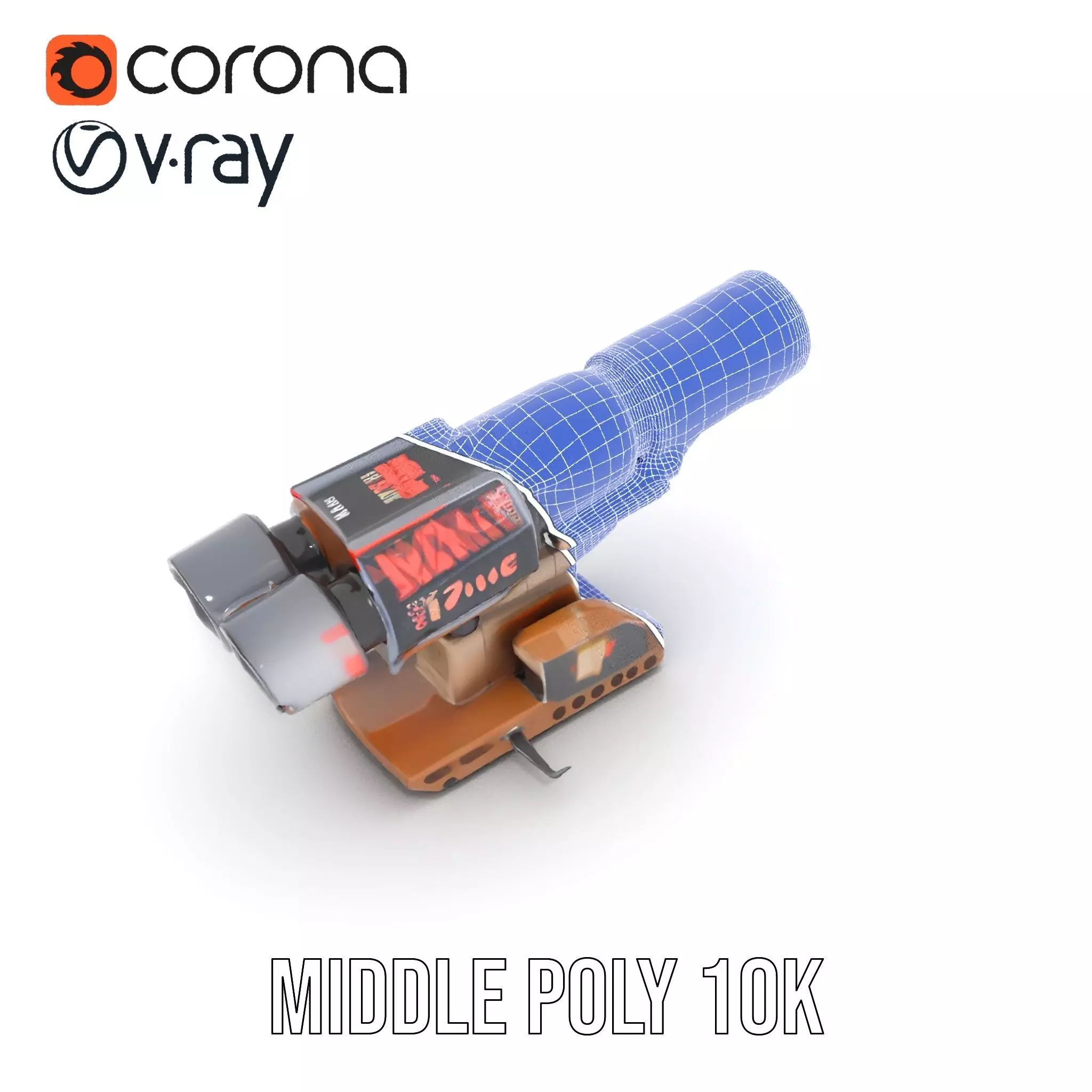 Futuristic Blaster Device model pack Low-poly 3D model_22