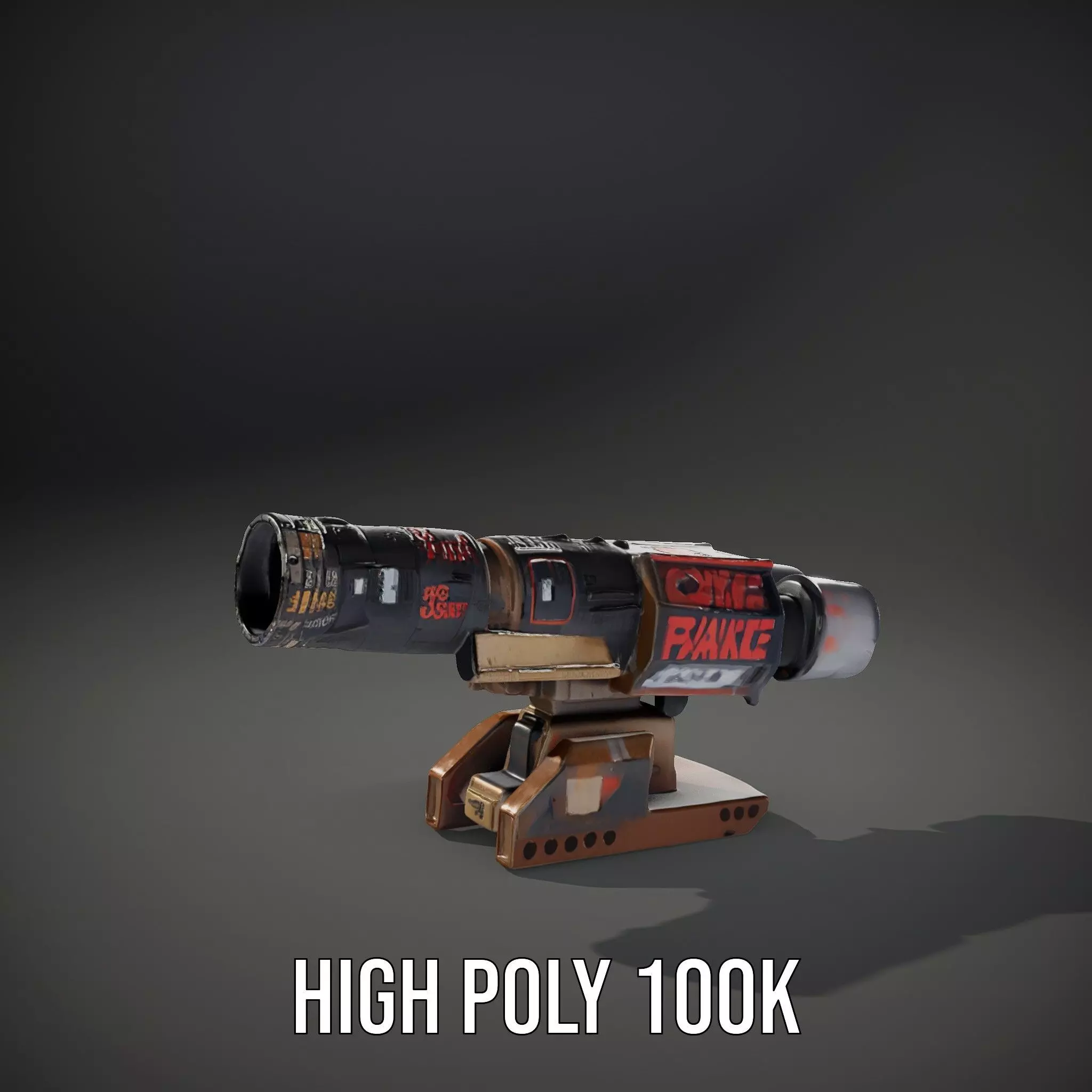 Futuristic Blaster Device model pack Low-poly 3D model_11