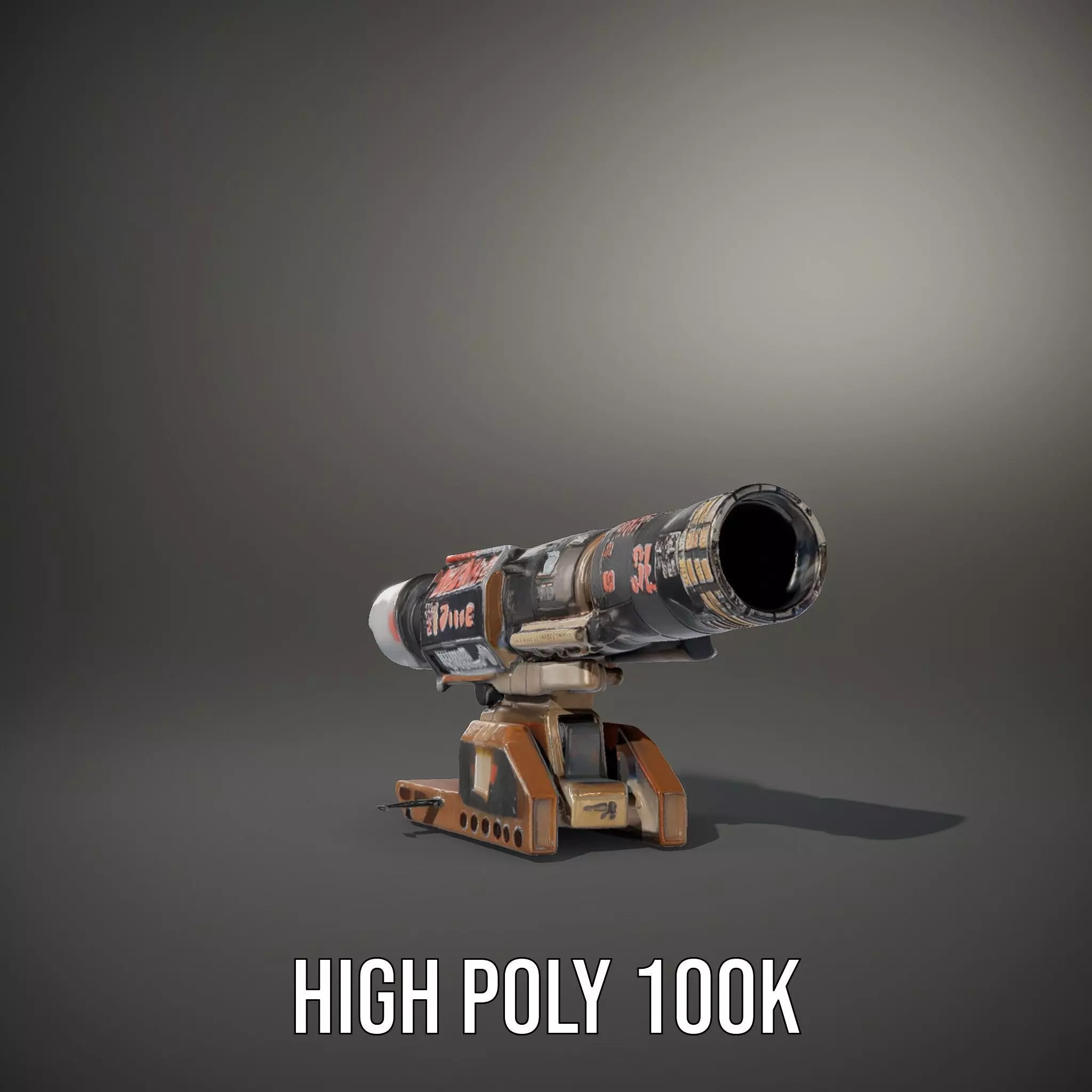 Futuristic Blaster Device model pack Low-poly 3D model_9