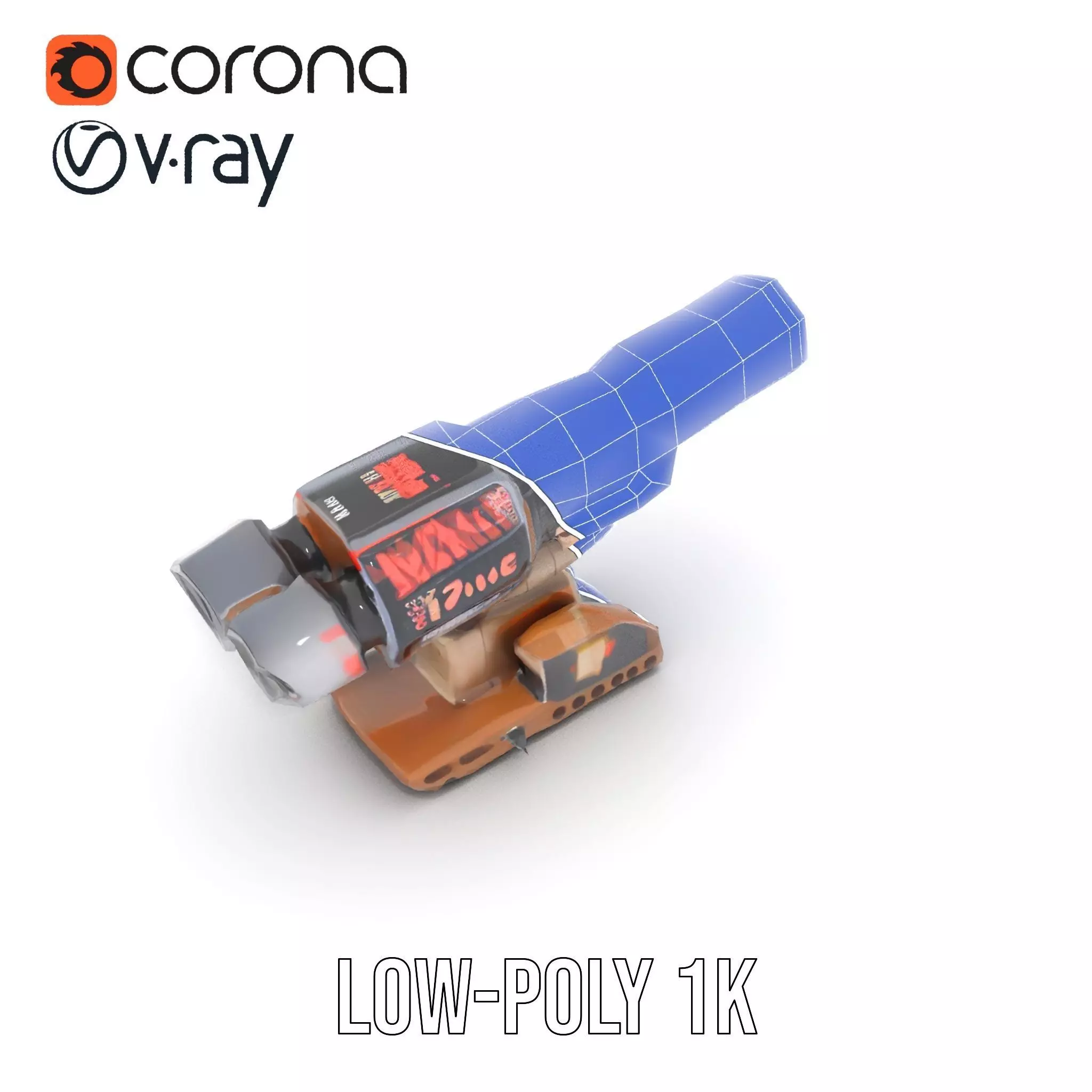 Futuristic Blaster Device model pack Low-poly 3D model_23