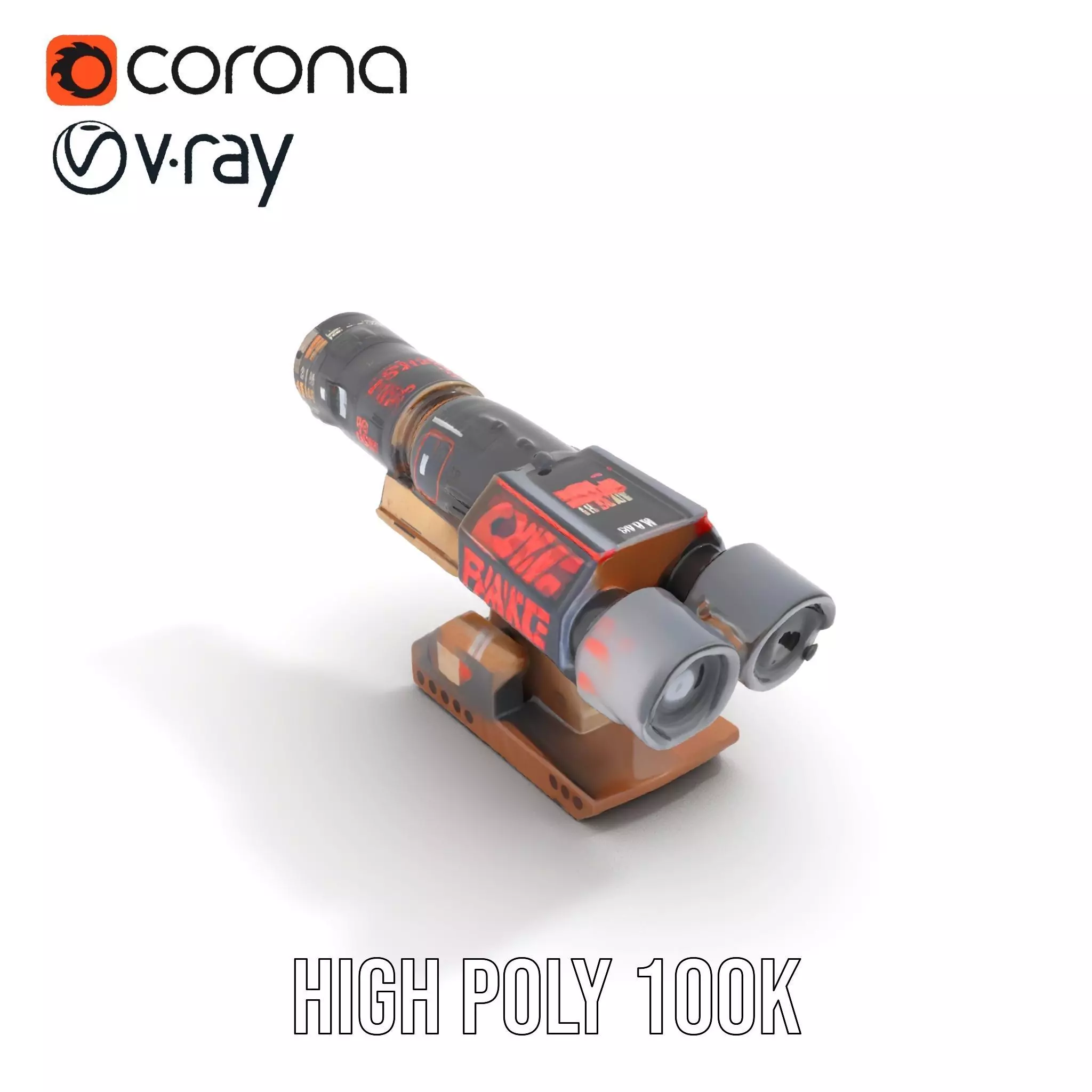 Futuristic Blaster Device model pack Low-poly 3D model_18