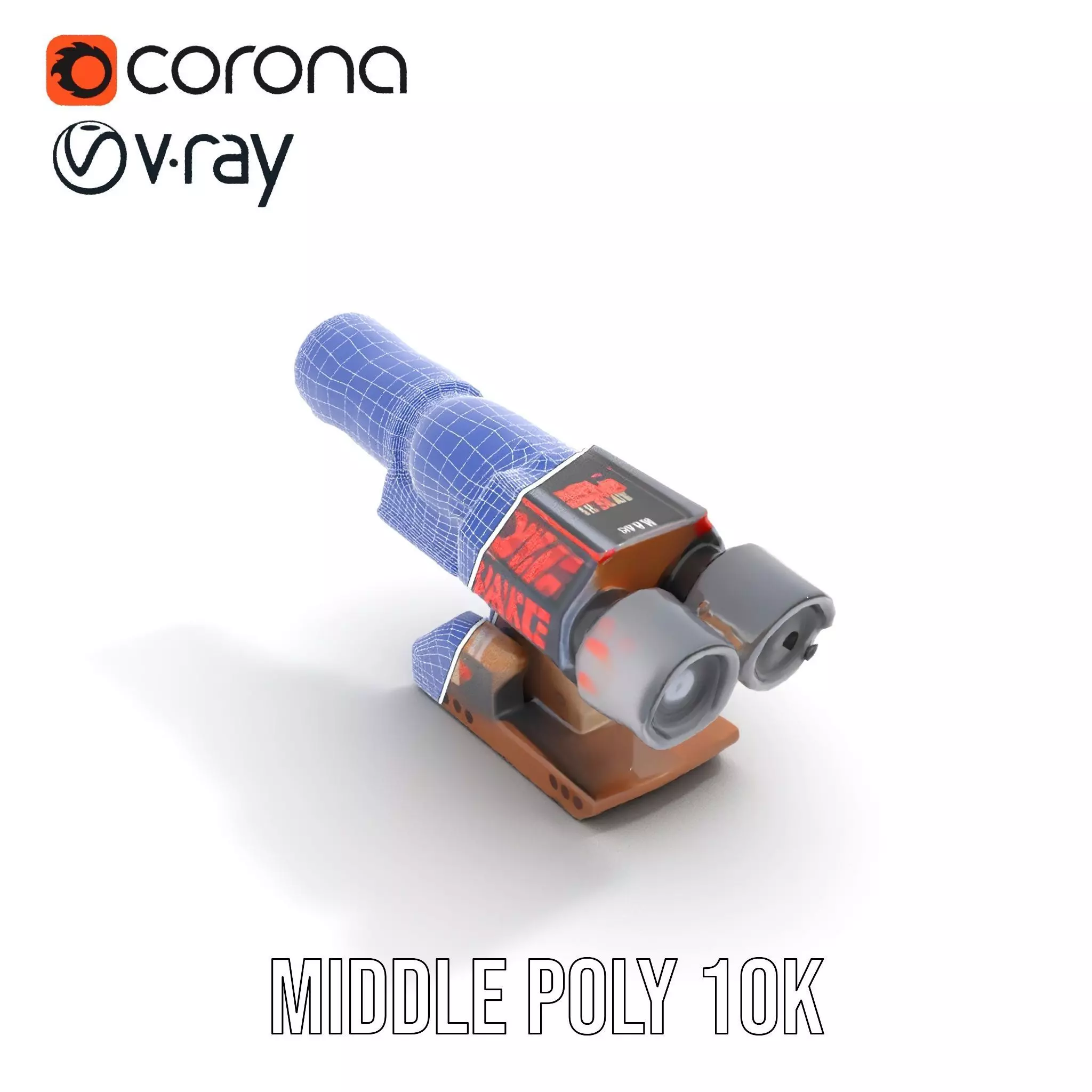 Futuristic Blaster Device model pack Low-poly 3D model_16