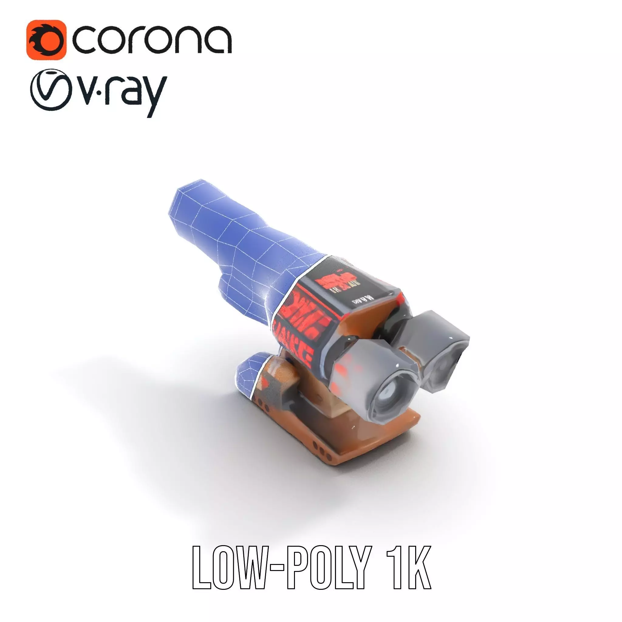 Futuristic Blaster Device model pack Low-poly 3D model_28