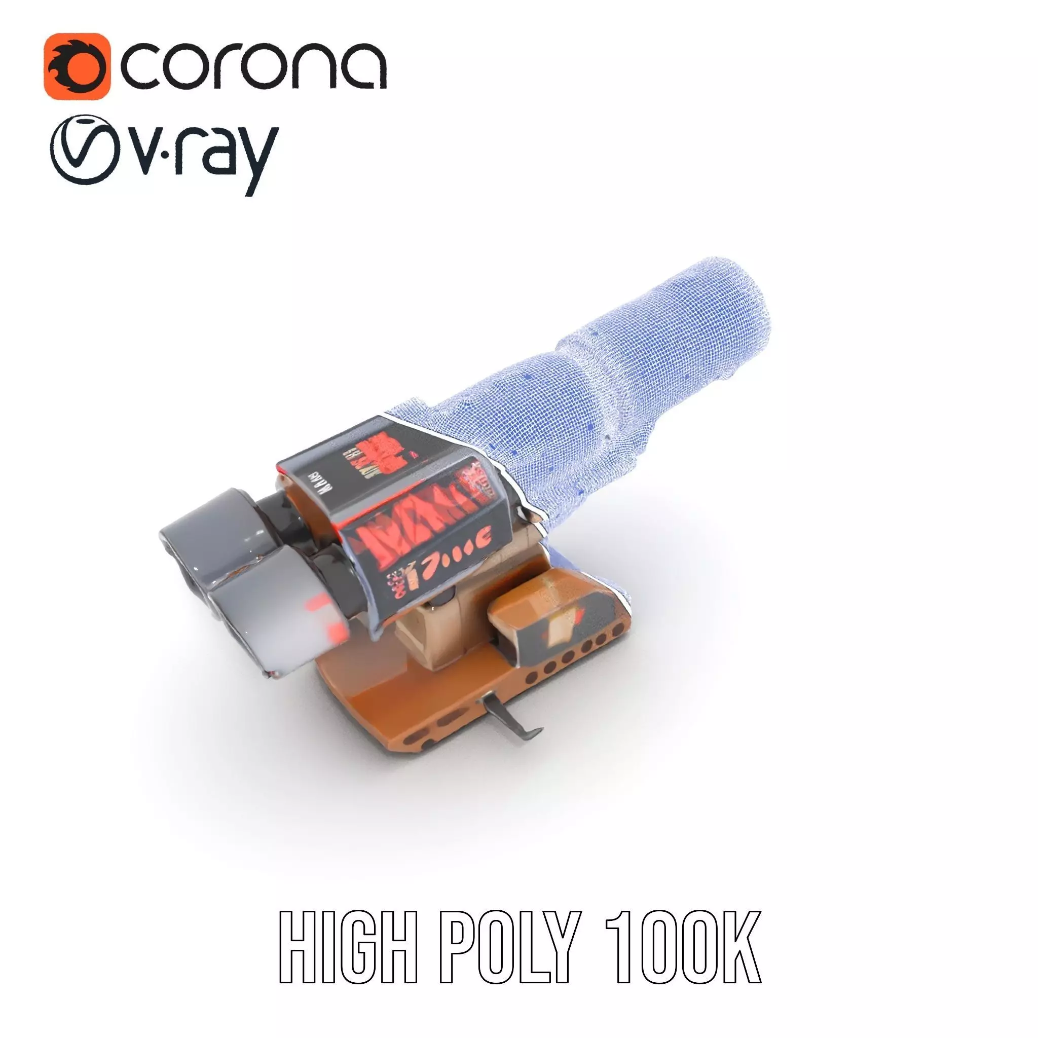 Futuristic Blaster Device model pack Low-poly 3D model_24