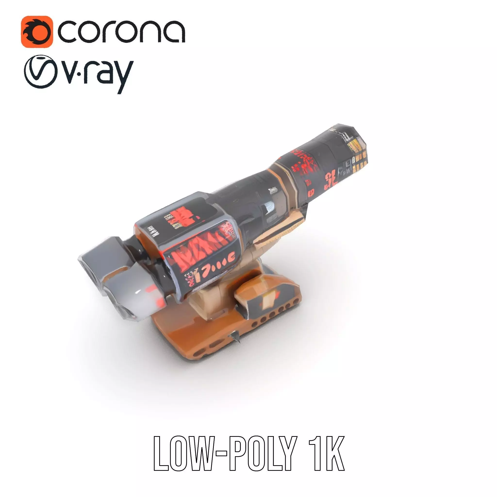 Futuristic Blaster Device model pack Low-poly 3D model_15