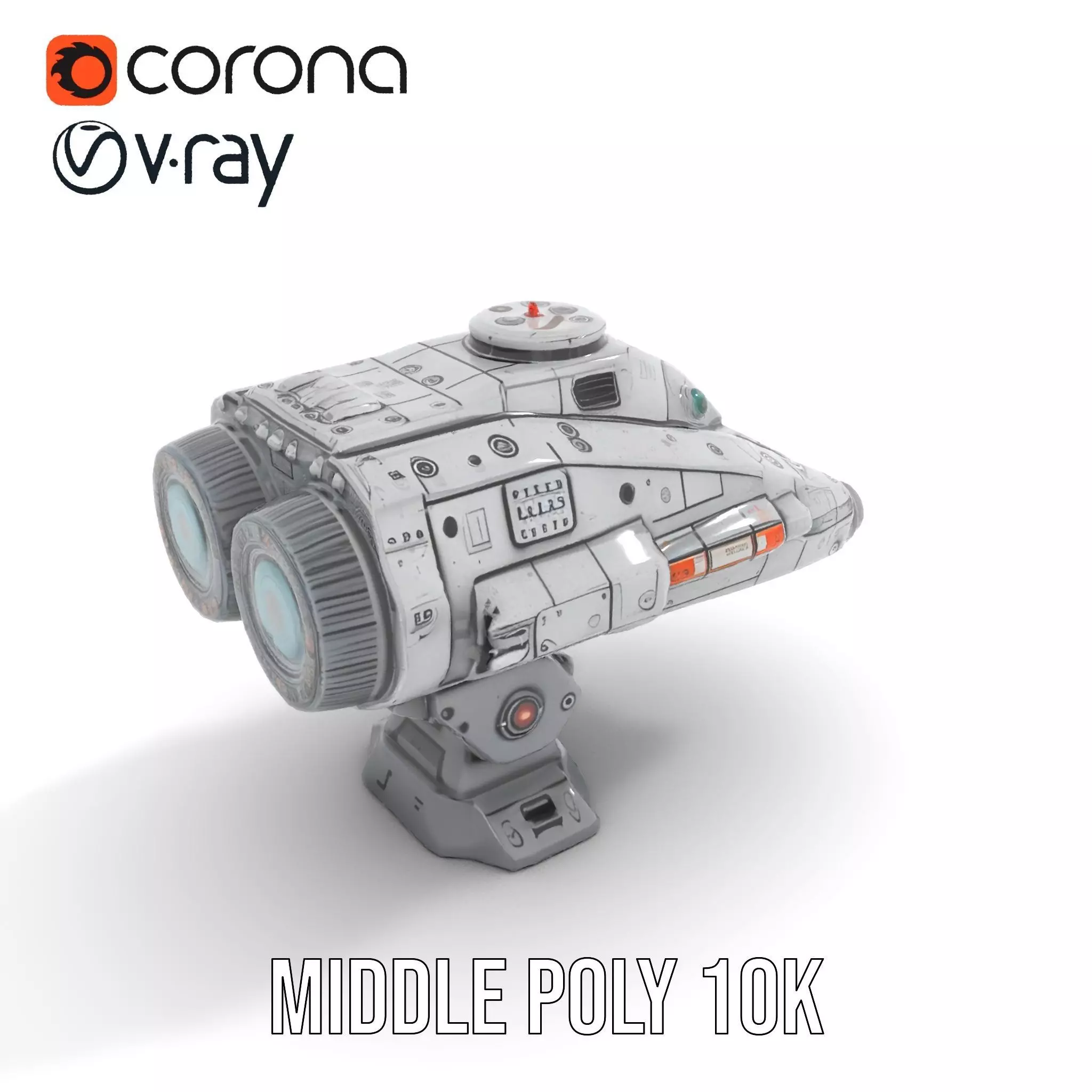 Sleek Metallic Blaster model pack Low-poly 3D model_6