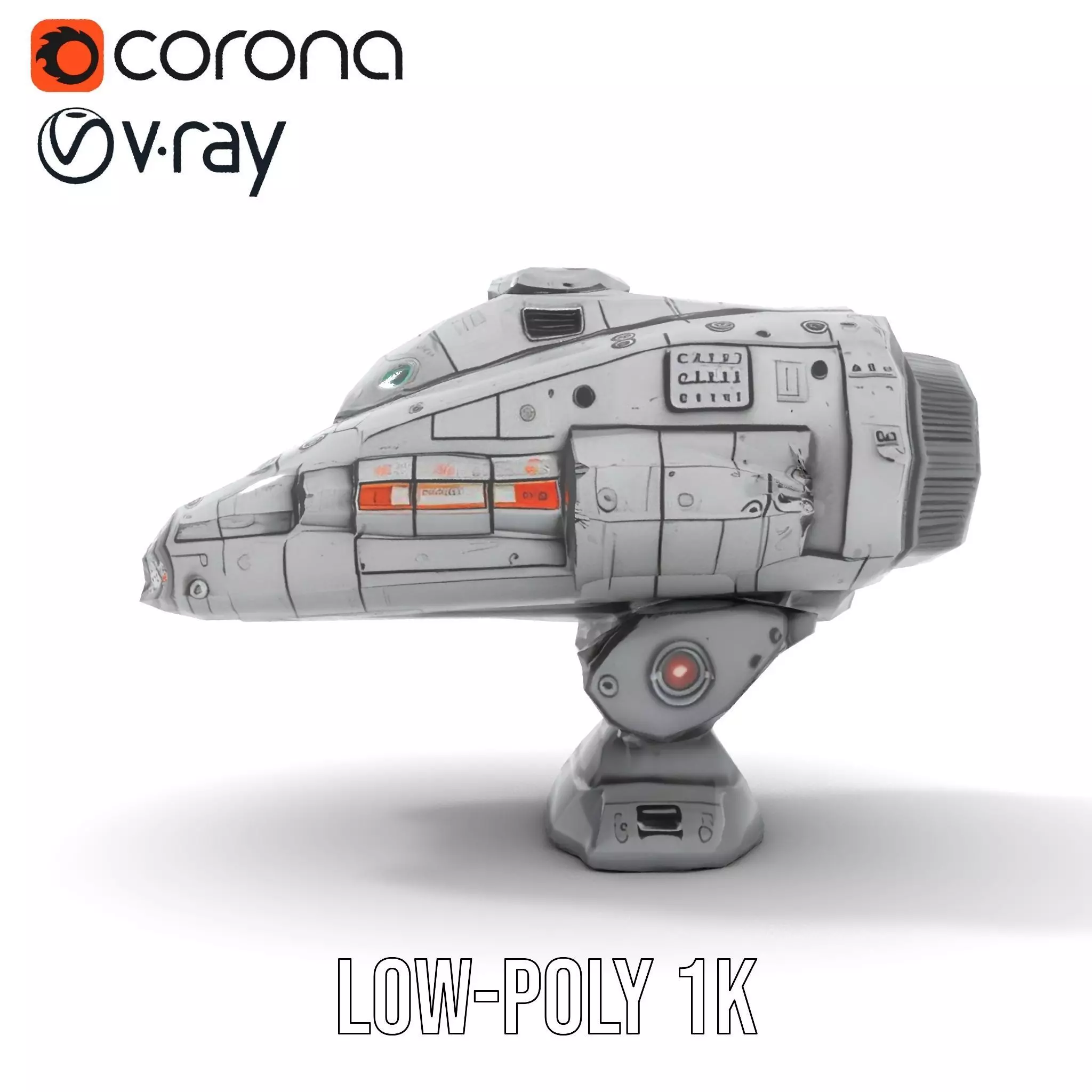 Sleek Metallic Blaster model pack Low-poly 3D model_23