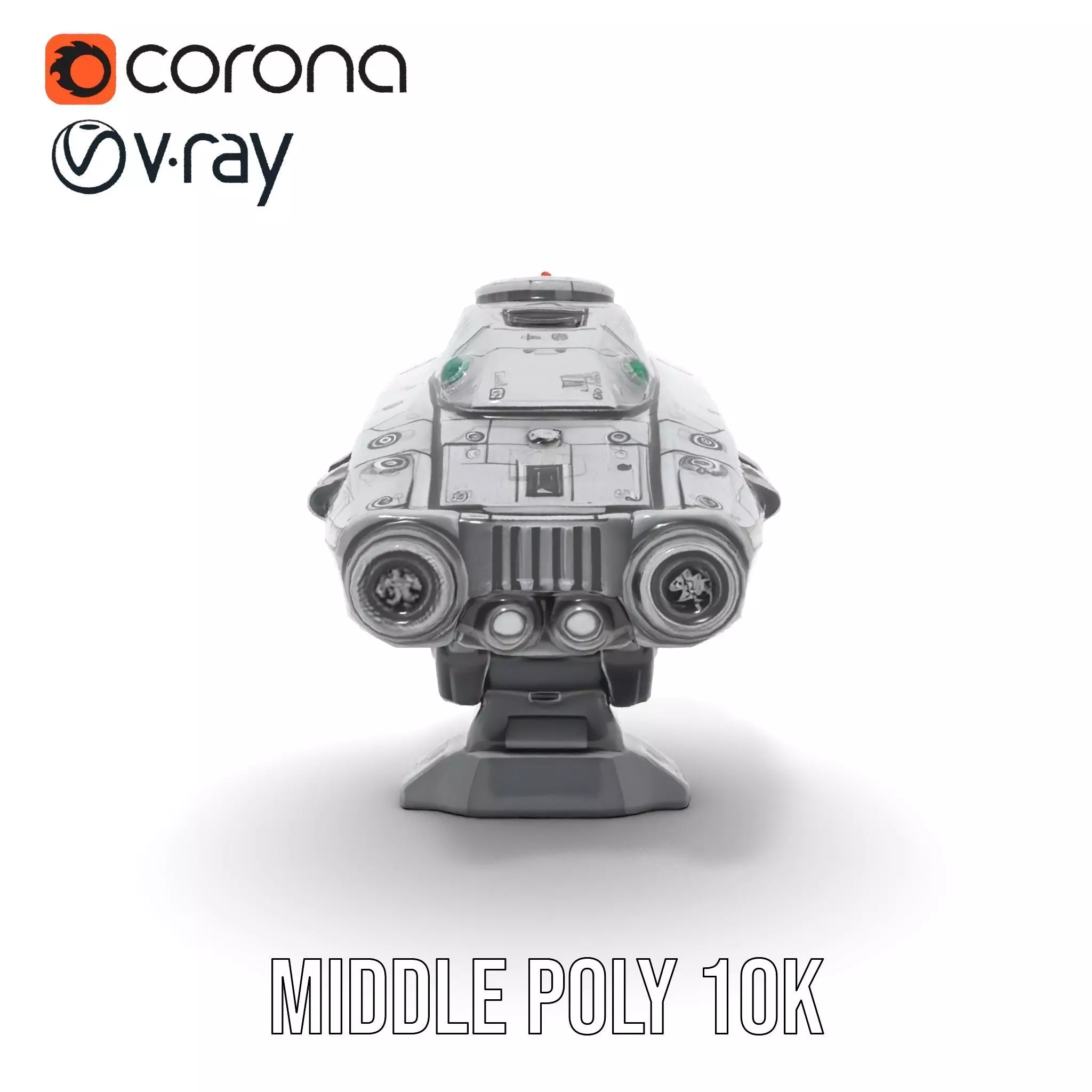 Sleek Metallic Blaster model pack Low-poly 3D model_22