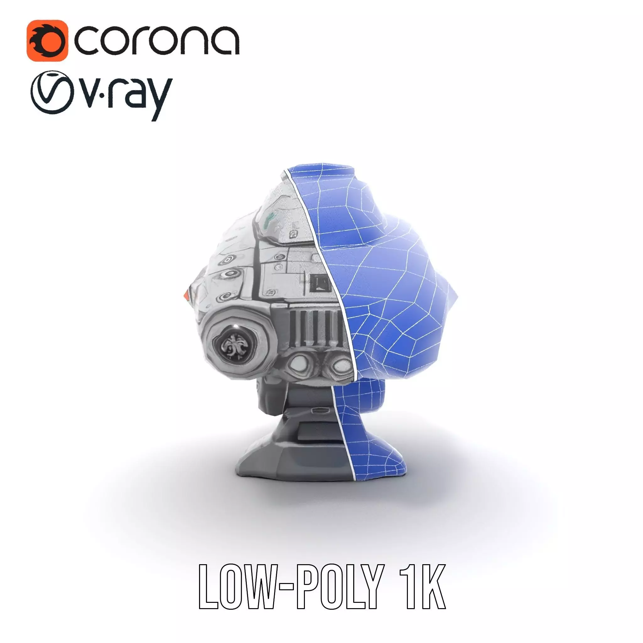 Sleek Metallic Blaster model pack Low-poly 3D model_31