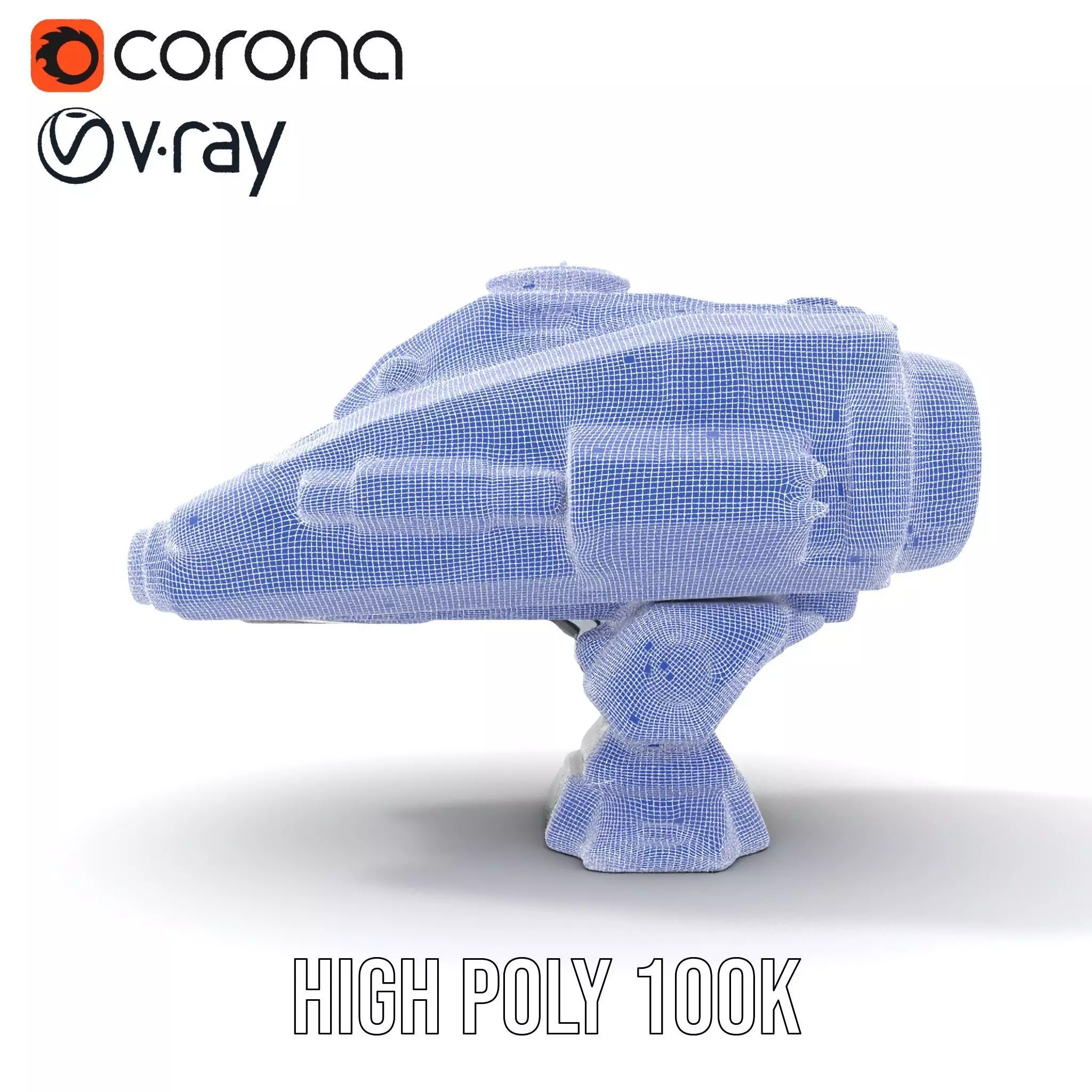 Sleek Metallic Blaster model pack Low-poly 3D model_34