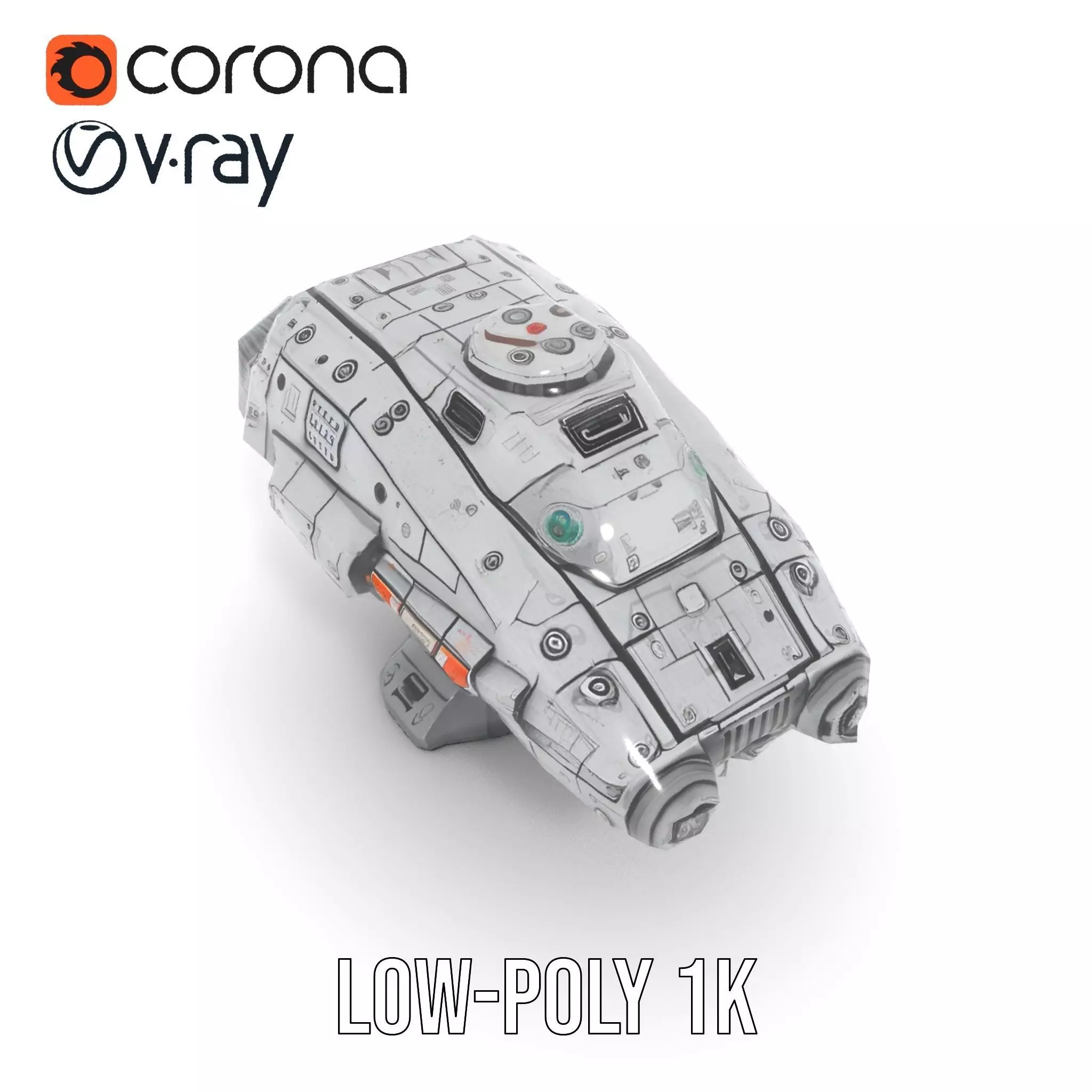 Sleek Metallic Blaster model pack Low-poly 3D model_10