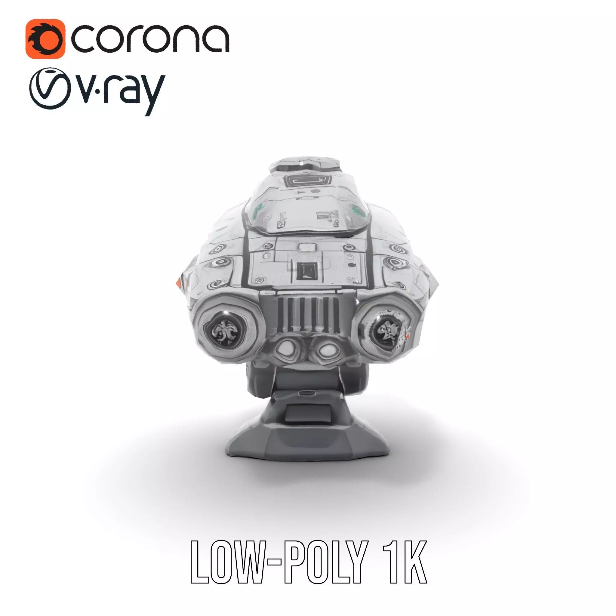 Sleek Metallic Blaster model pack Low-poly 3D model_15