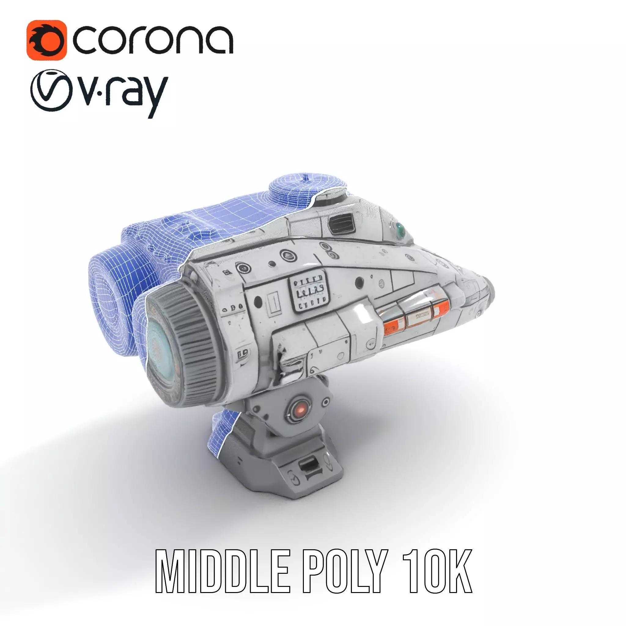 Sleek Metallic Blaster model pack Low-poly 3D model_16