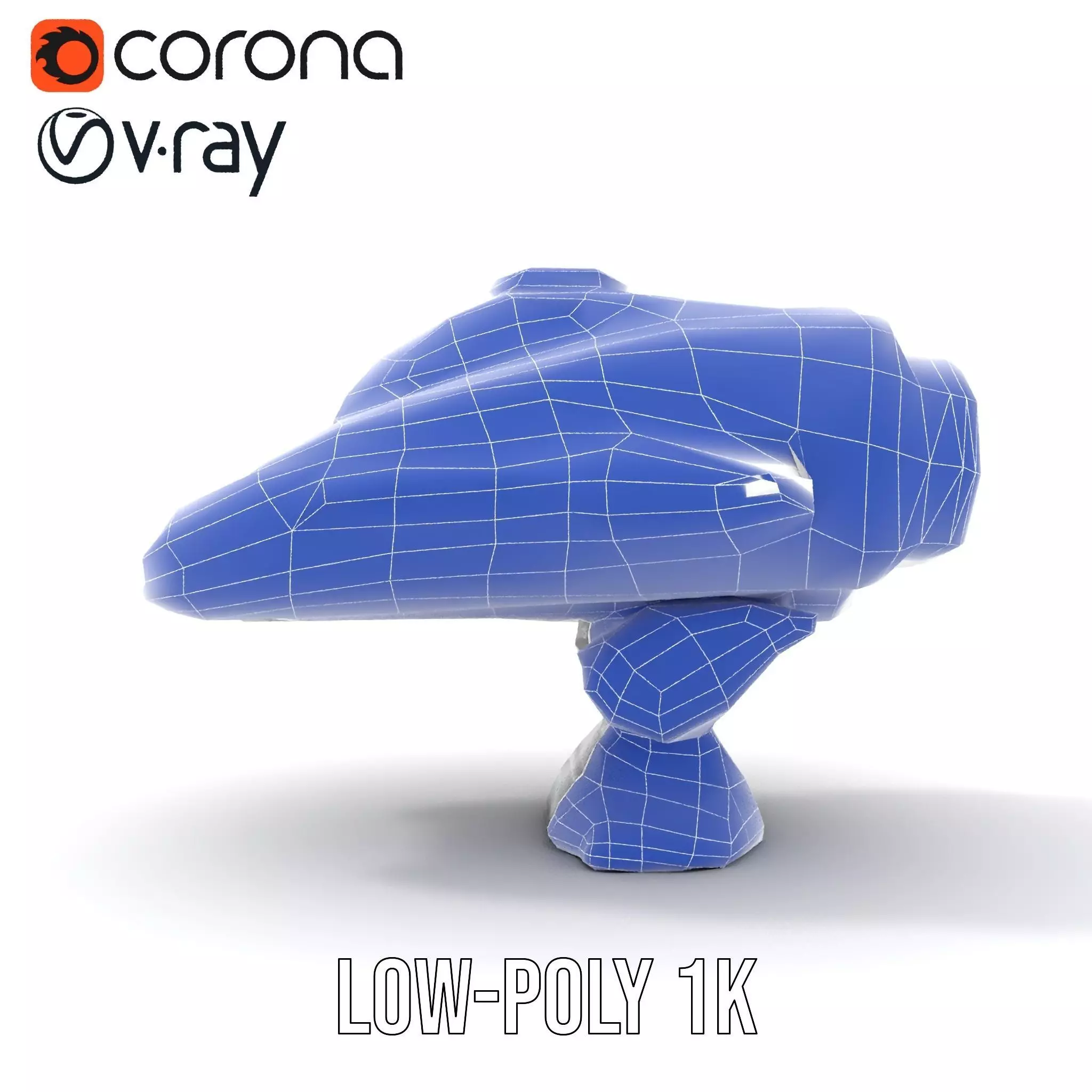 Sleek Metallic Blaster model pack Low-poly 3D model_20