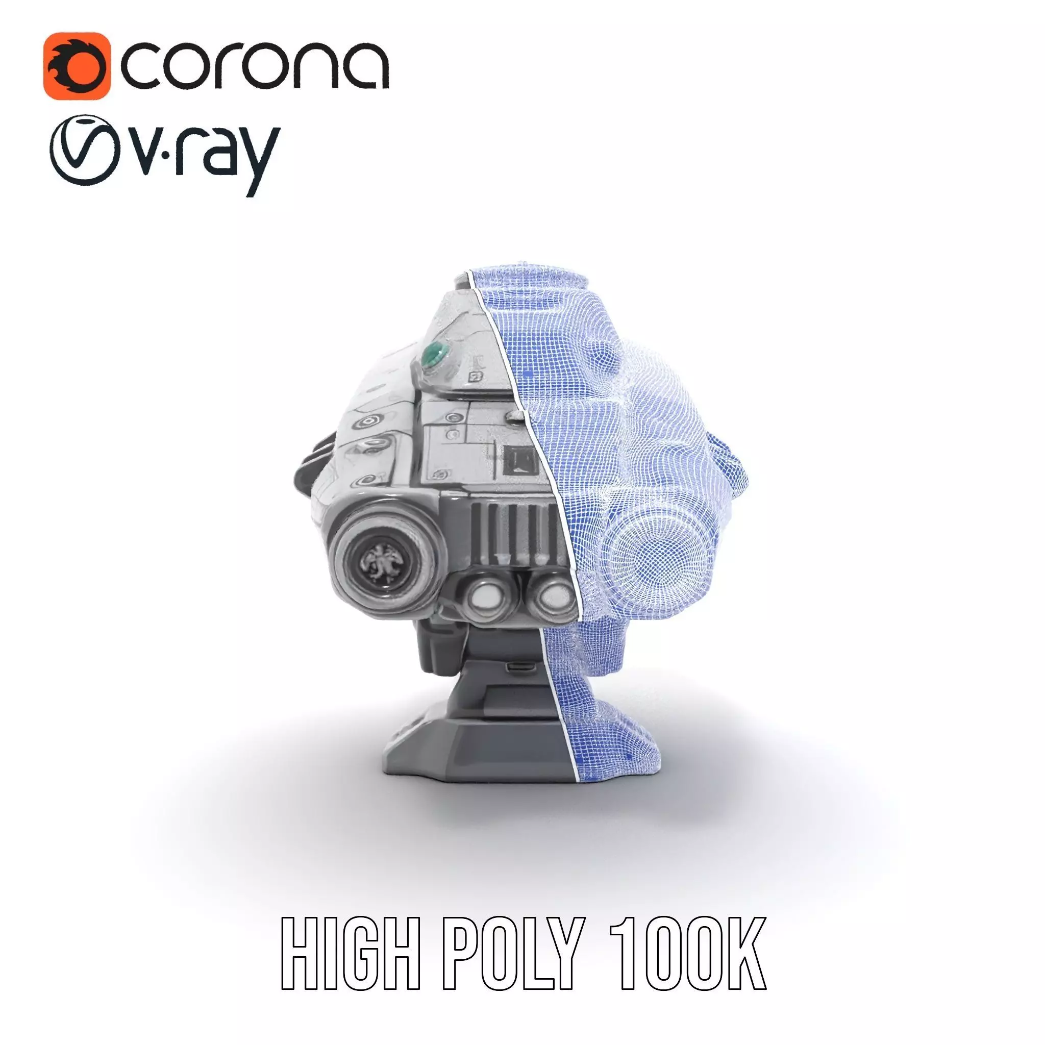 Sleek Metallic Blaster model pack Low-poly 3D model_35