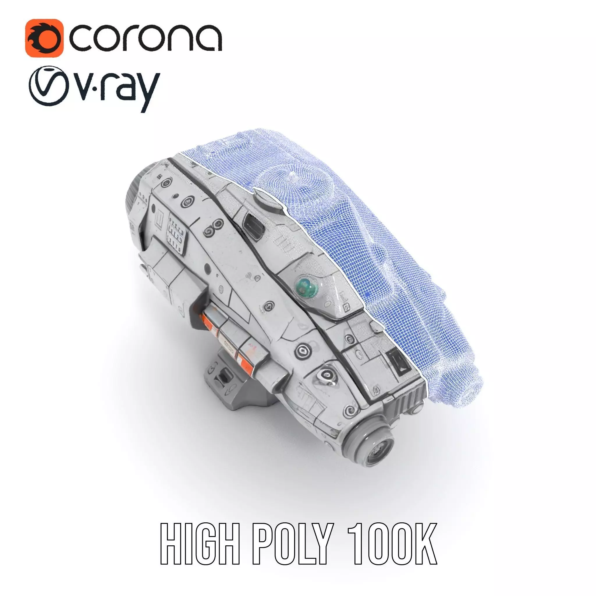 Sleek Metallic Blaster model pack Low-poly 3D model_33