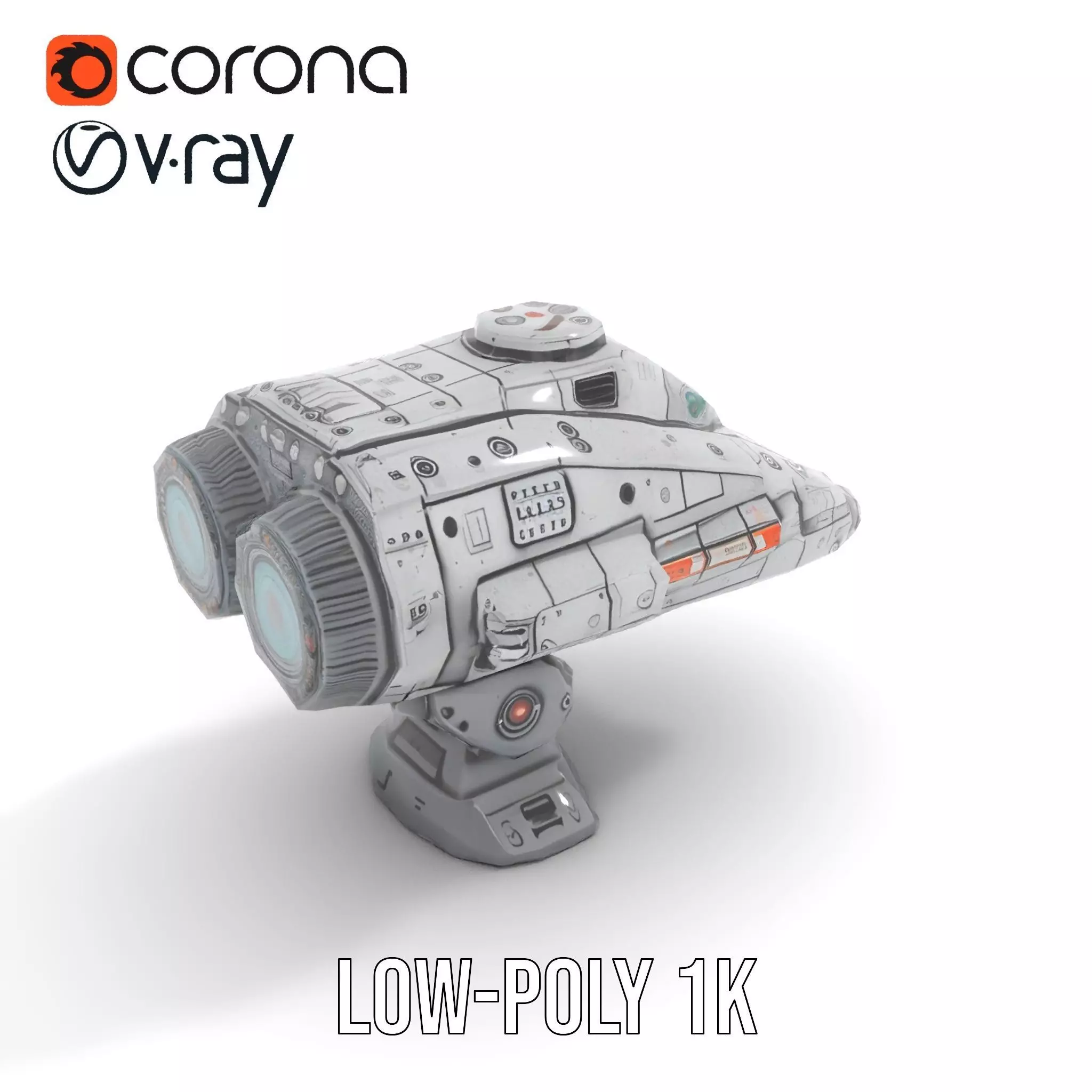 Sleek Metallic Blaster model pack Low-poly 3D model_8