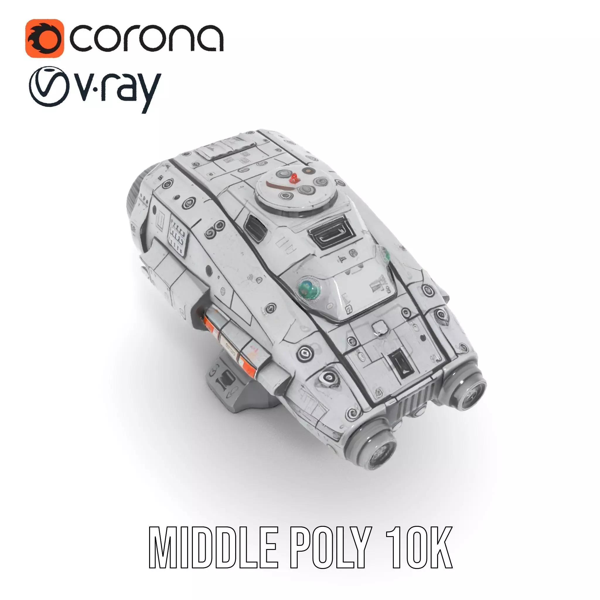 Sleek Metallic Blaster model pack Low-poly 3D model_7