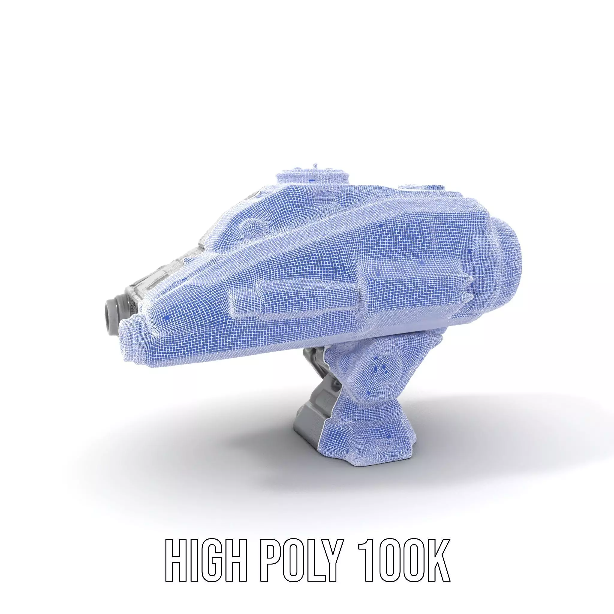 Sleek Metallic Blaster model pack Low-poly 3D model_5