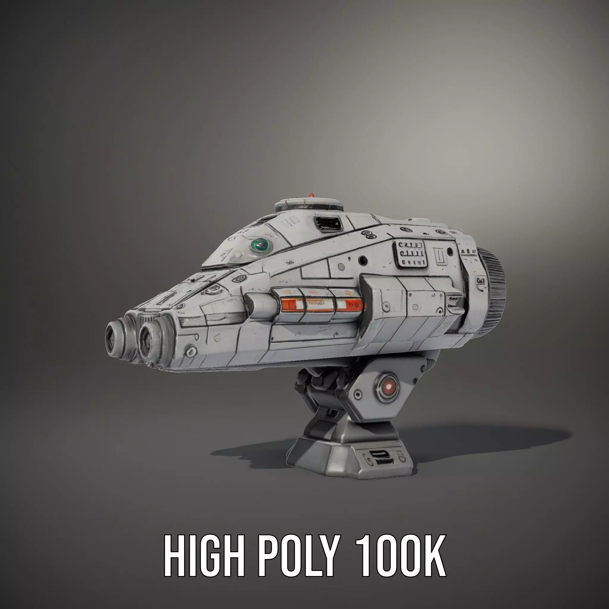 Sleek Metallic Blaster model pack Low-poly 3D model_9