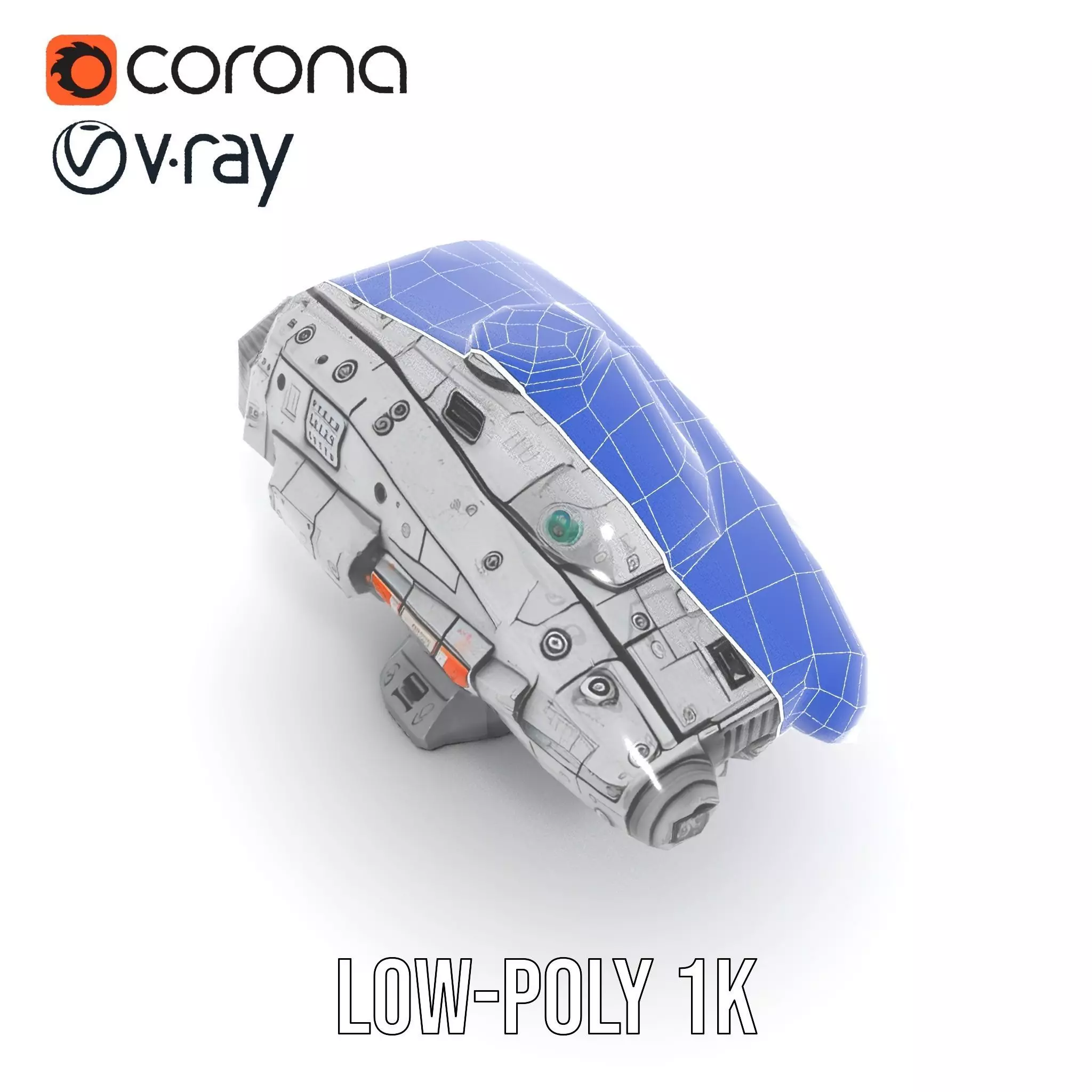 Sleek Metallic Blaster model pack Low-poly 3D model_29