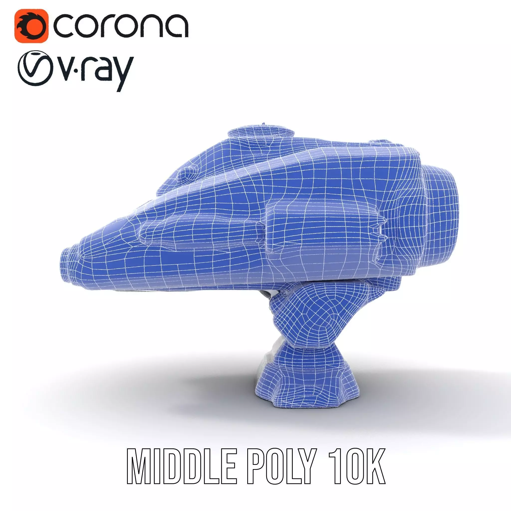 Sleek Metallic Blaster model pack Low-poly 3D model_19