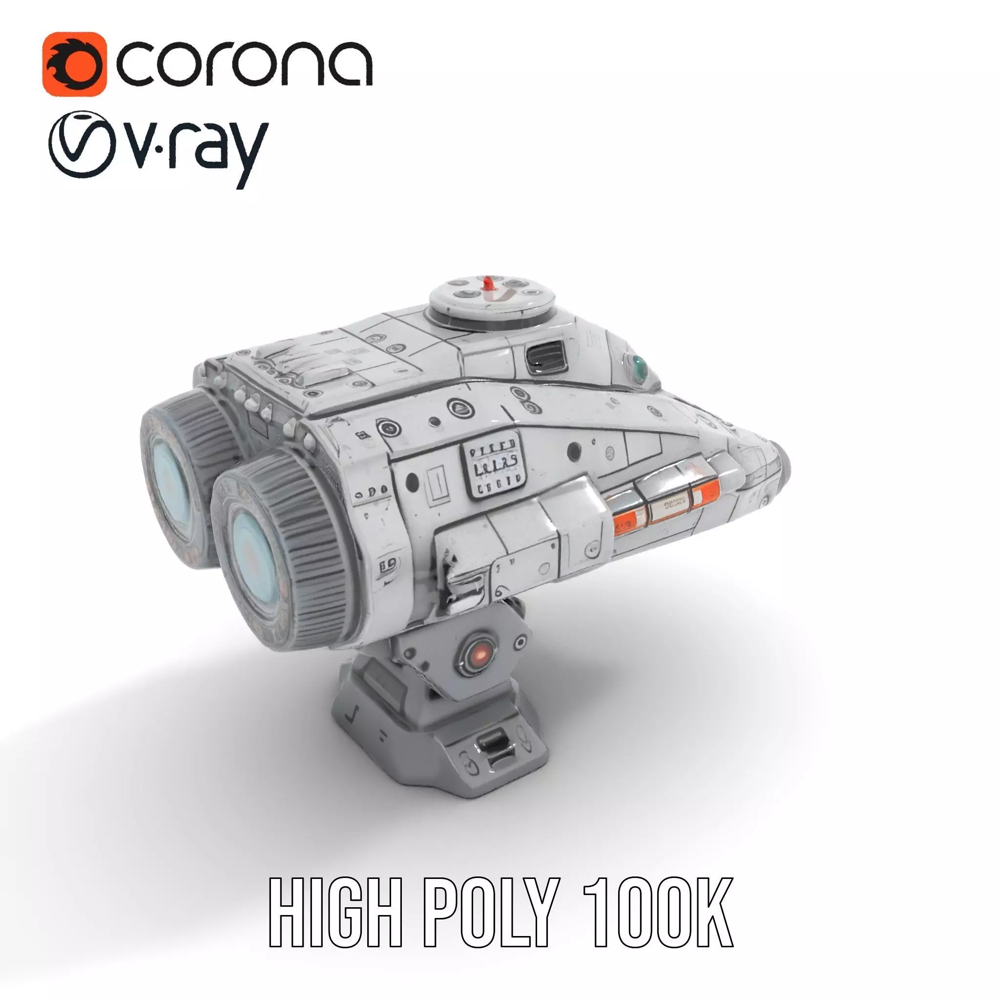 Sleek Metallic Blaster model pack Low-poly 3D model_24