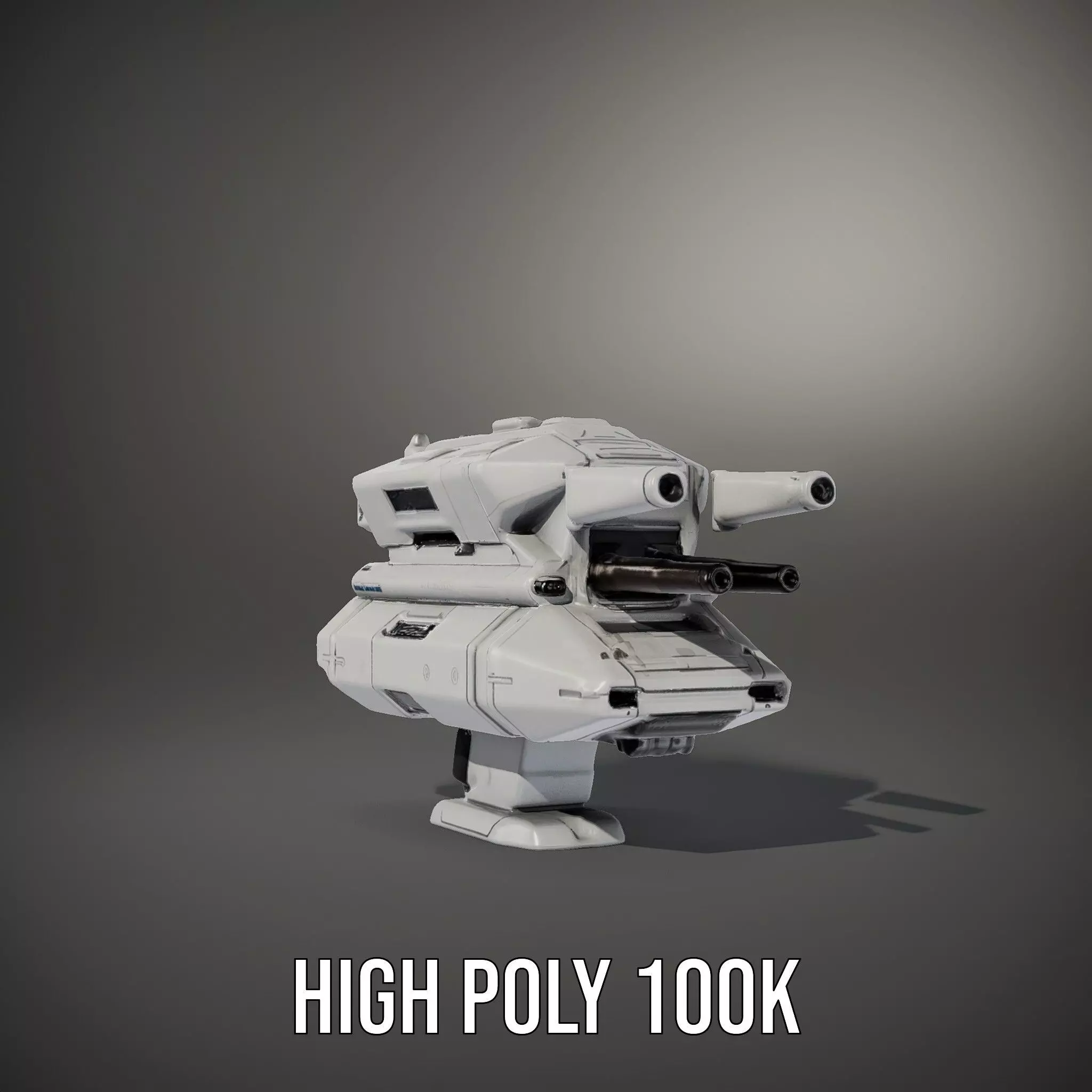 Futuristic White Blaster model pack Low-poly 3D model_9
