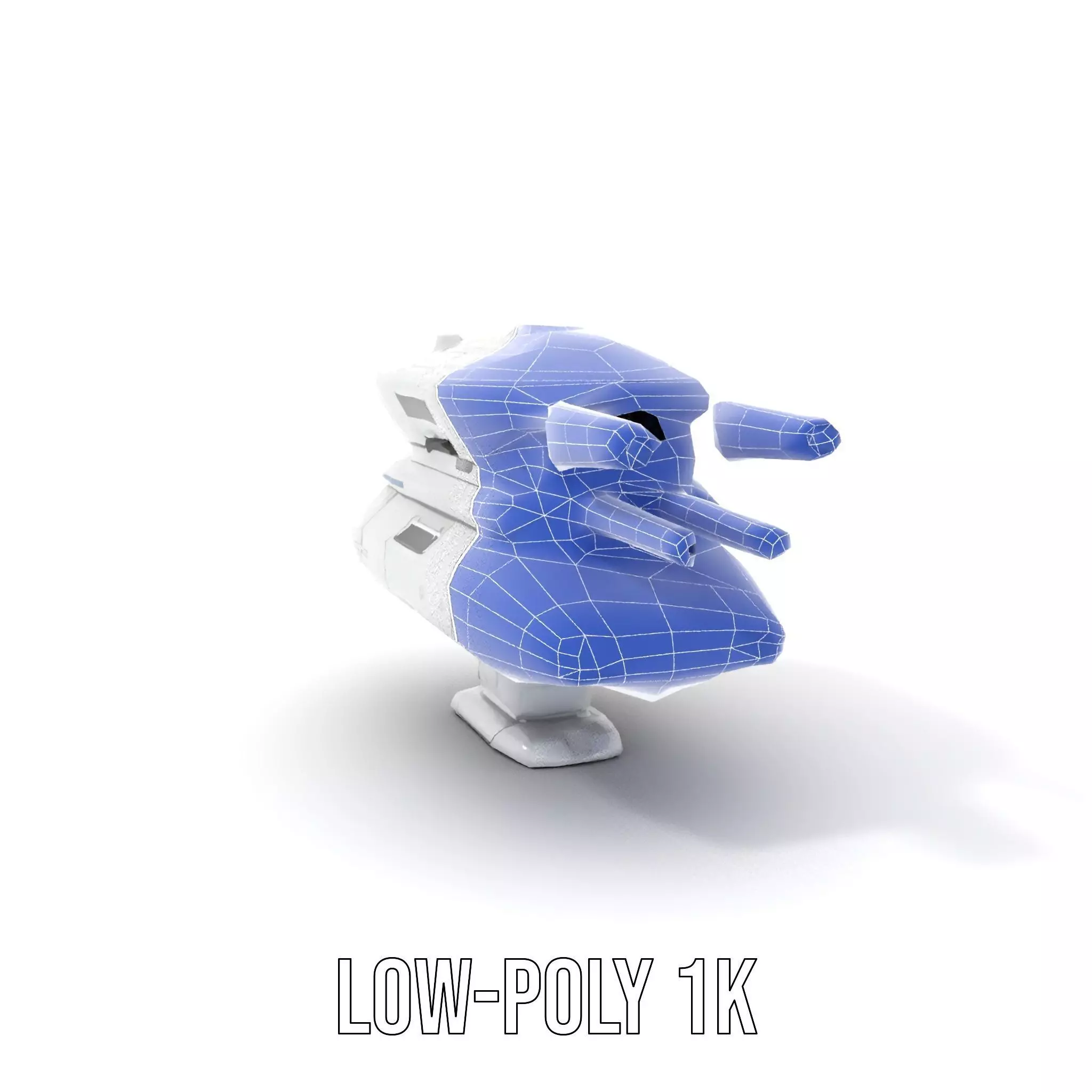 Futuristic White Blaster model pack Low-poly 3D model_20