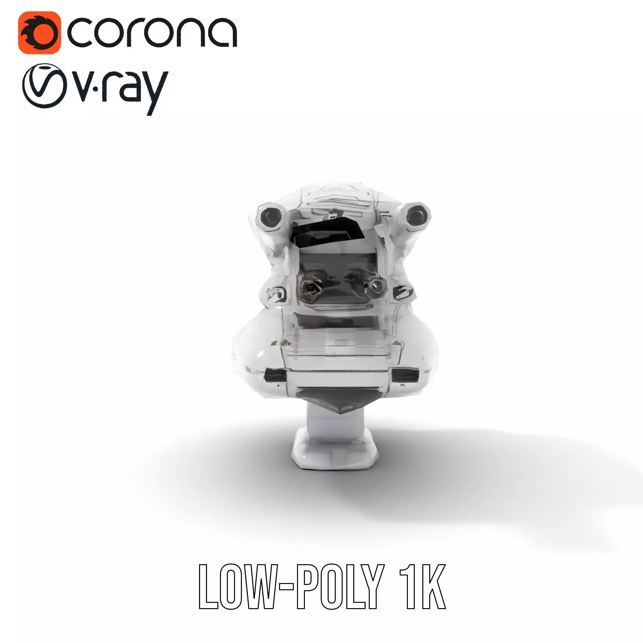 Futuristic White Blaster model pack Low-poly 3D model_29