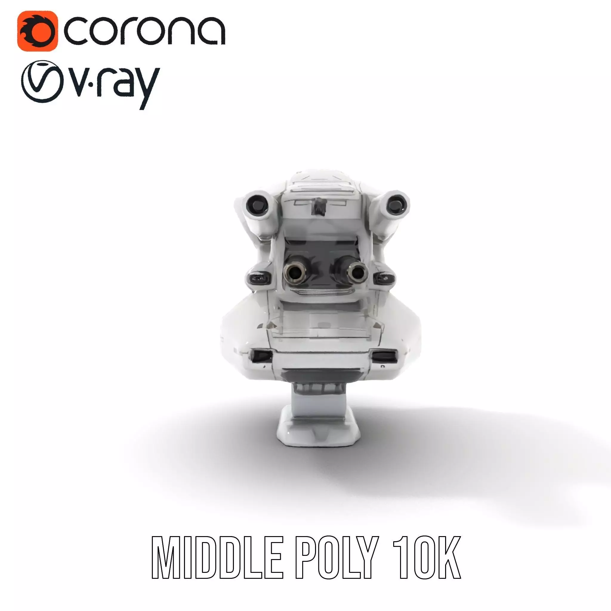 Futuristic White Blaster model pack Low-poly 3D model_6