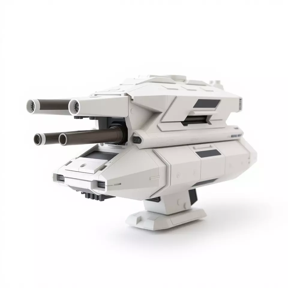 Futuristic White Blaster model pack Low-poly 3D model_3