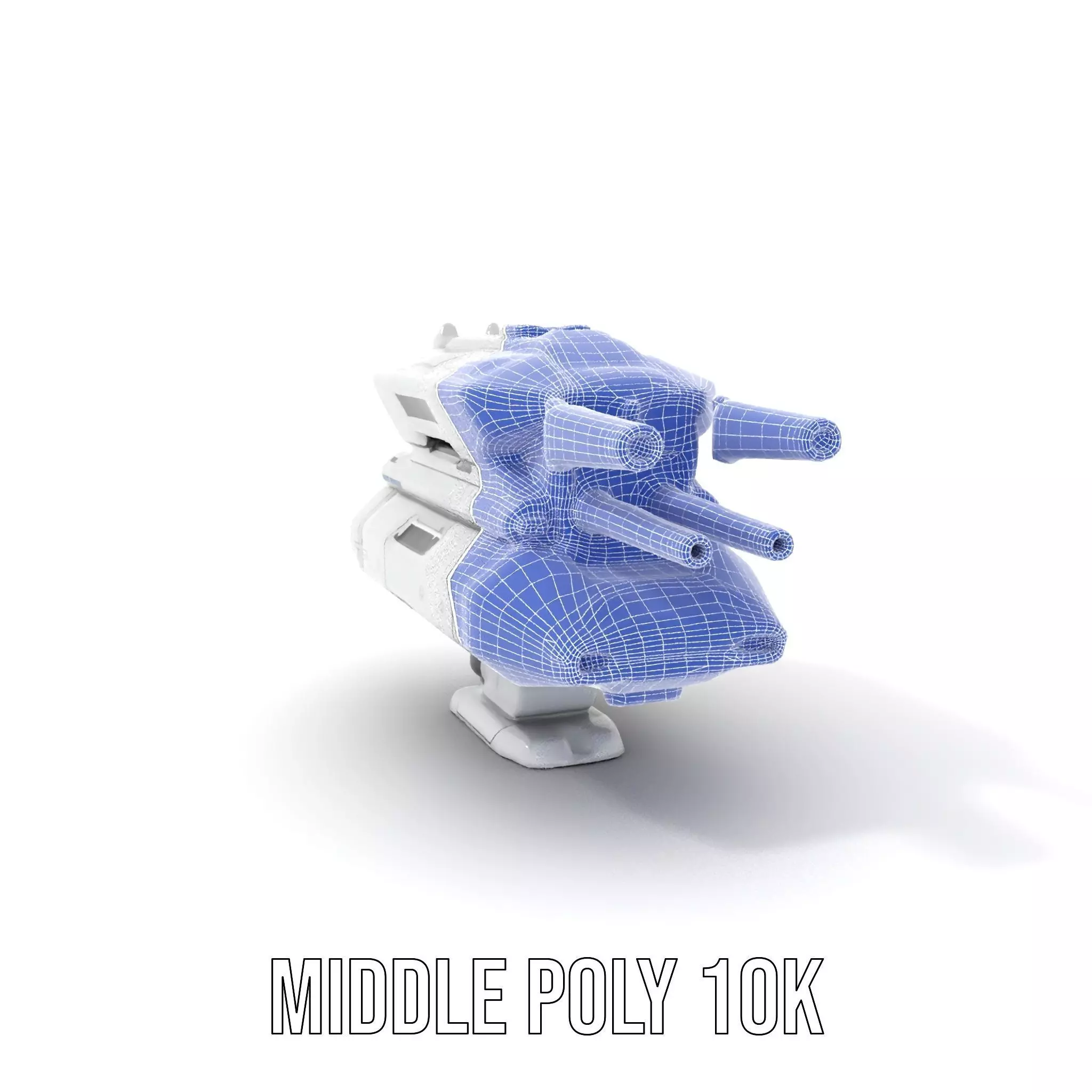 Futuristic White Blaster model pack Low-poly 3D model_25