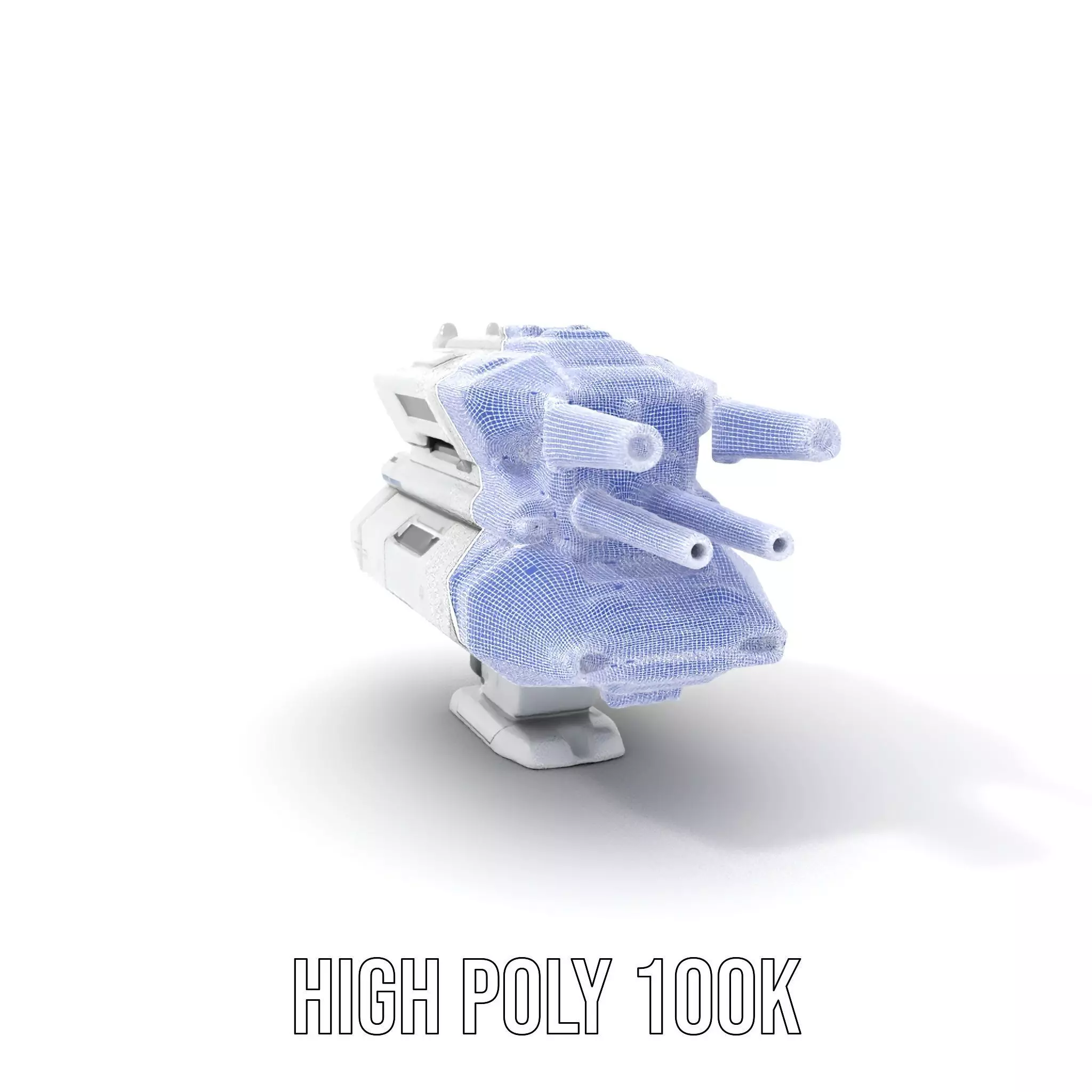 Futuristic White Blaster model pack Low-poly 3D model_5