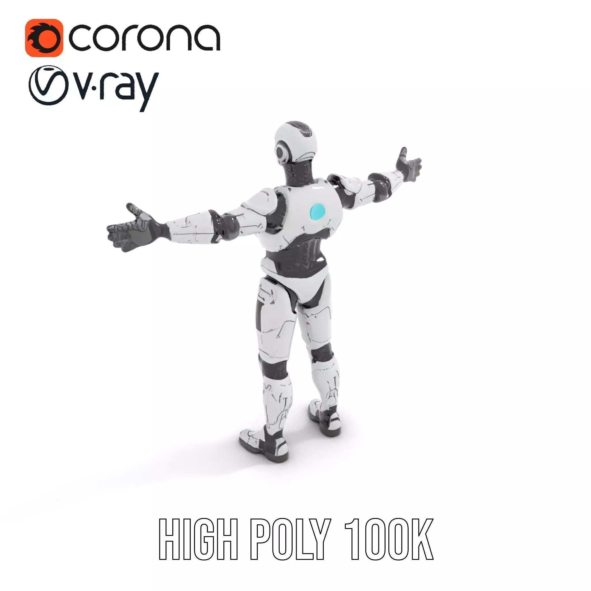 Futuristic Humanoid Robot model pack Low-poly 3D model_12