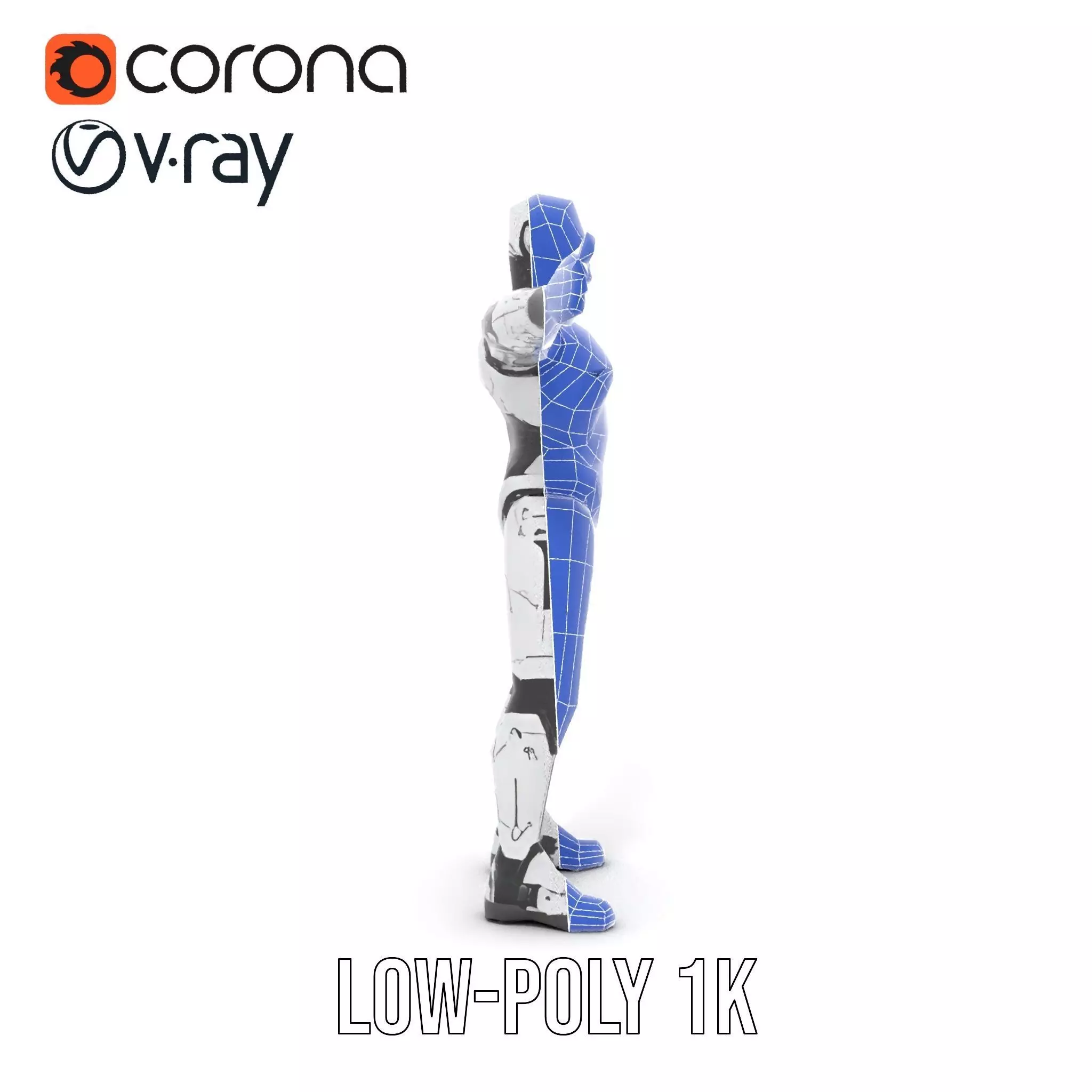 Futuristic Humanoid Robot model pack Low-poly 3D model_23