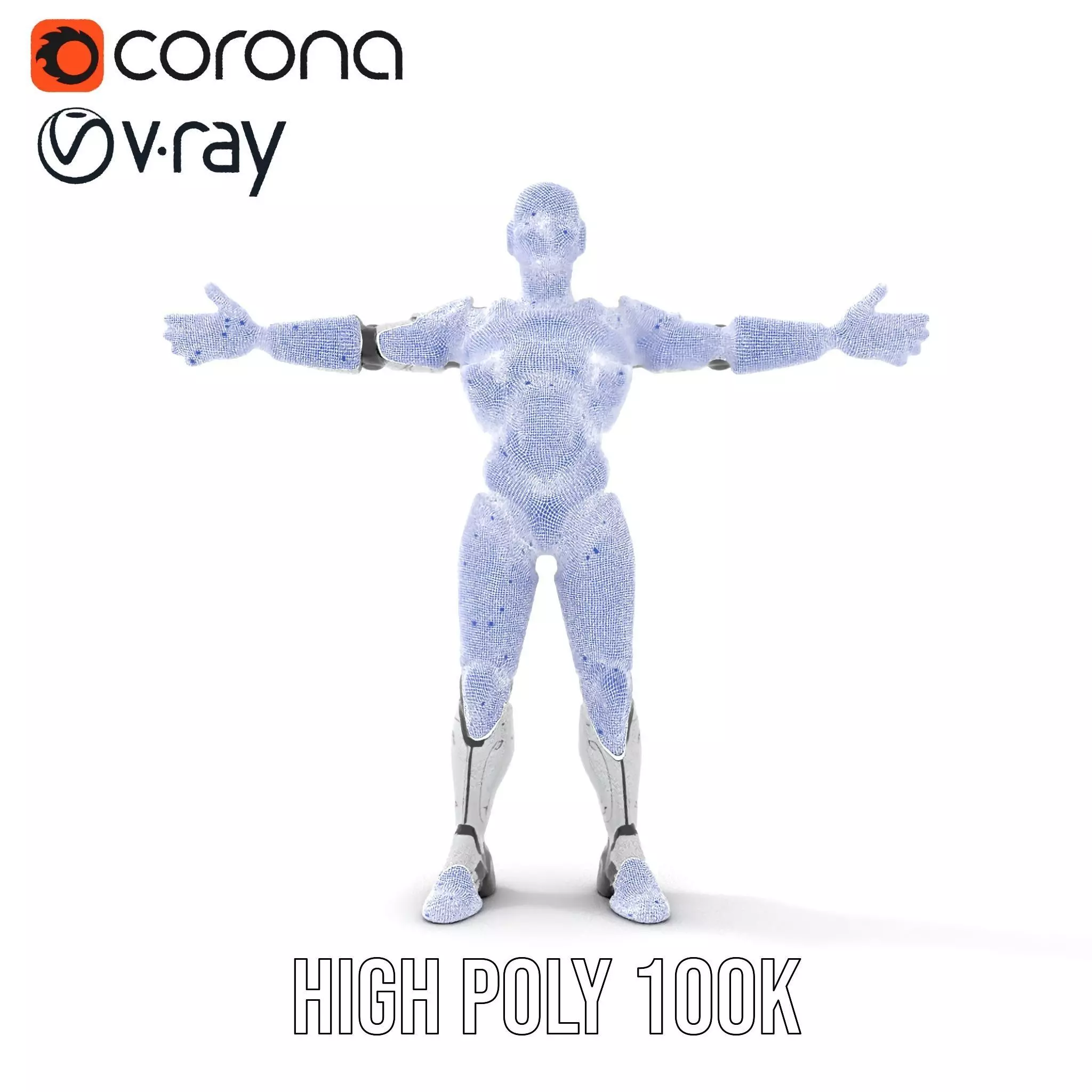 Futuristic Humanoid Robot model pack Low-poly 3D model_33