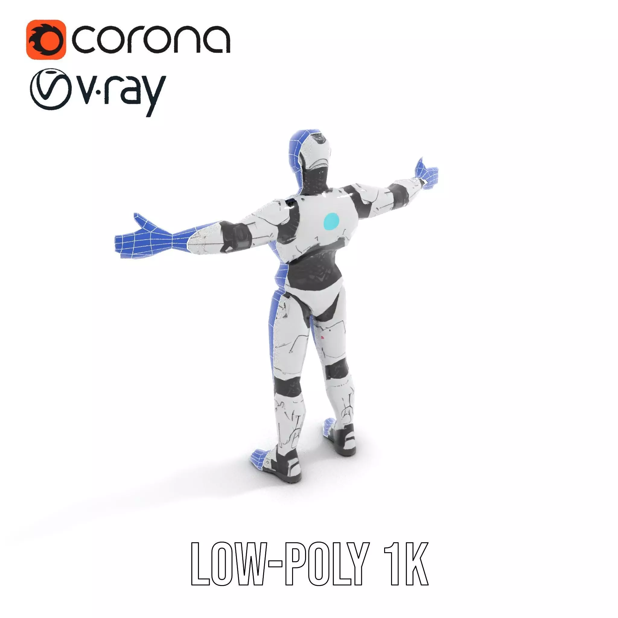 Futuristic Humanoid Robot model pack Low-poly 3D model_25