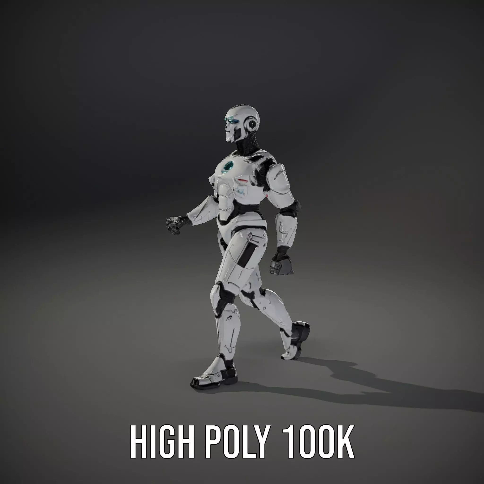 Futuristic Humanoid Robot model pack Low-poly 3D model_34