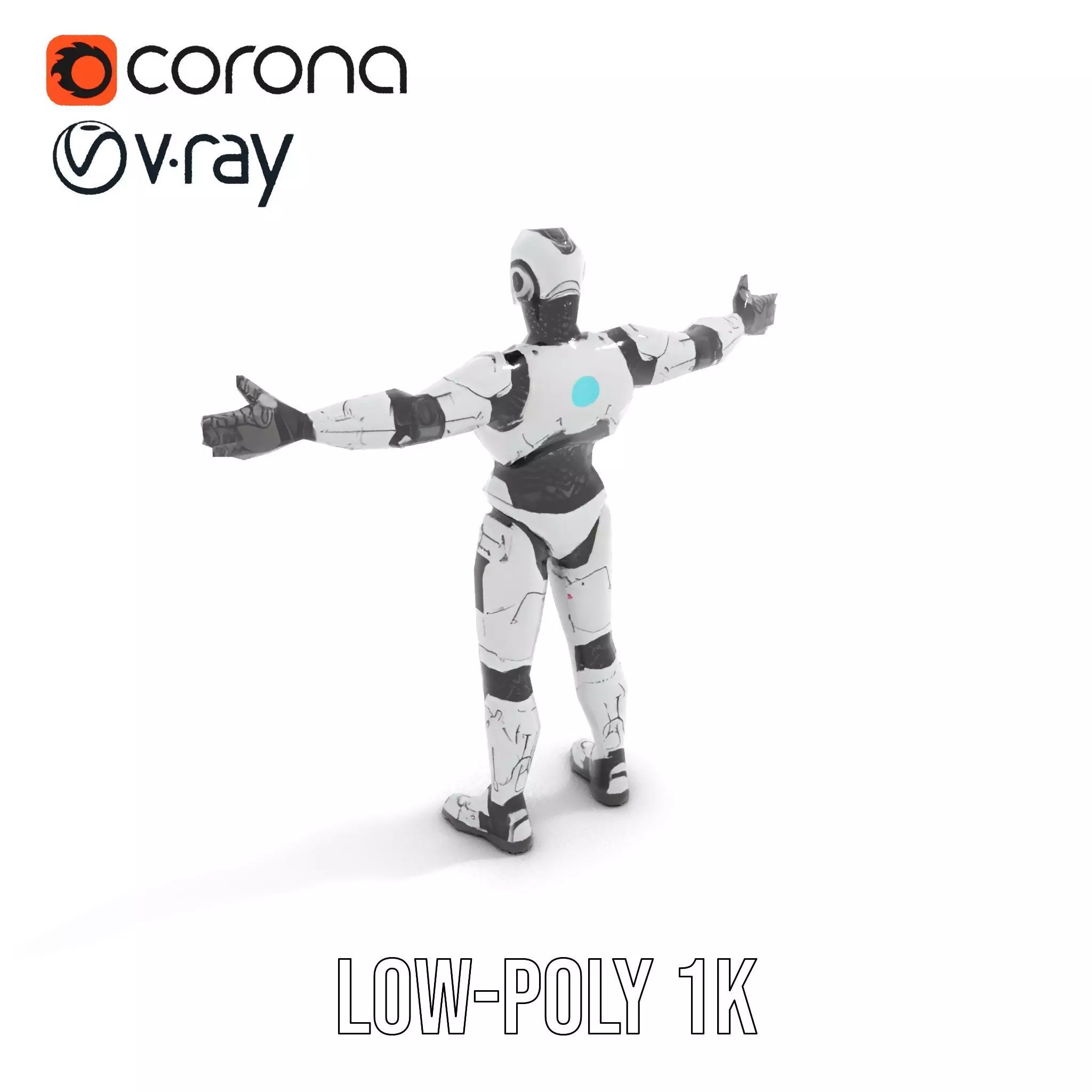 Futuristic Humanoid Robot model pack Low-poly 3D model_9