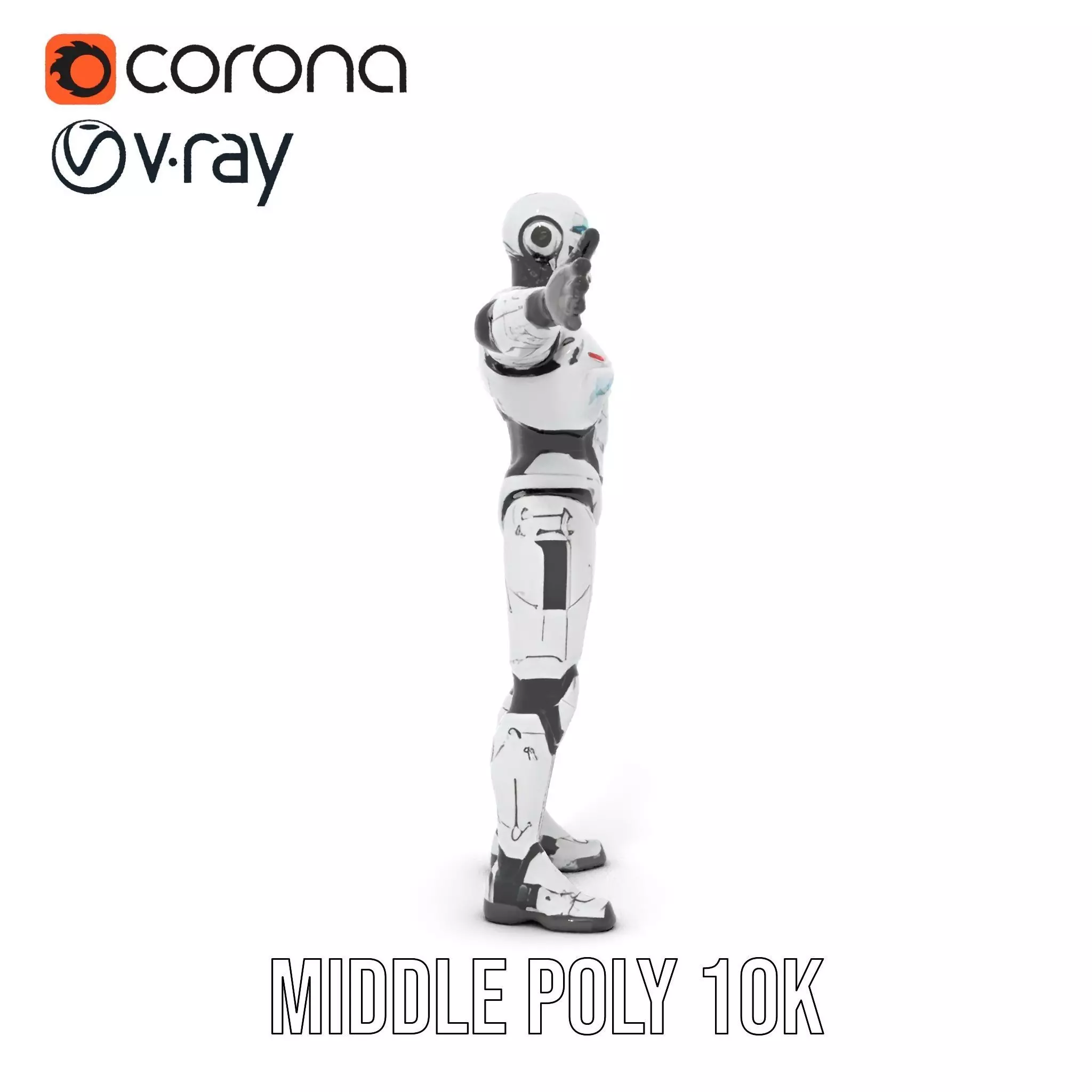Futuristic Humanoid Robot model pack Low-poly 3D model_19