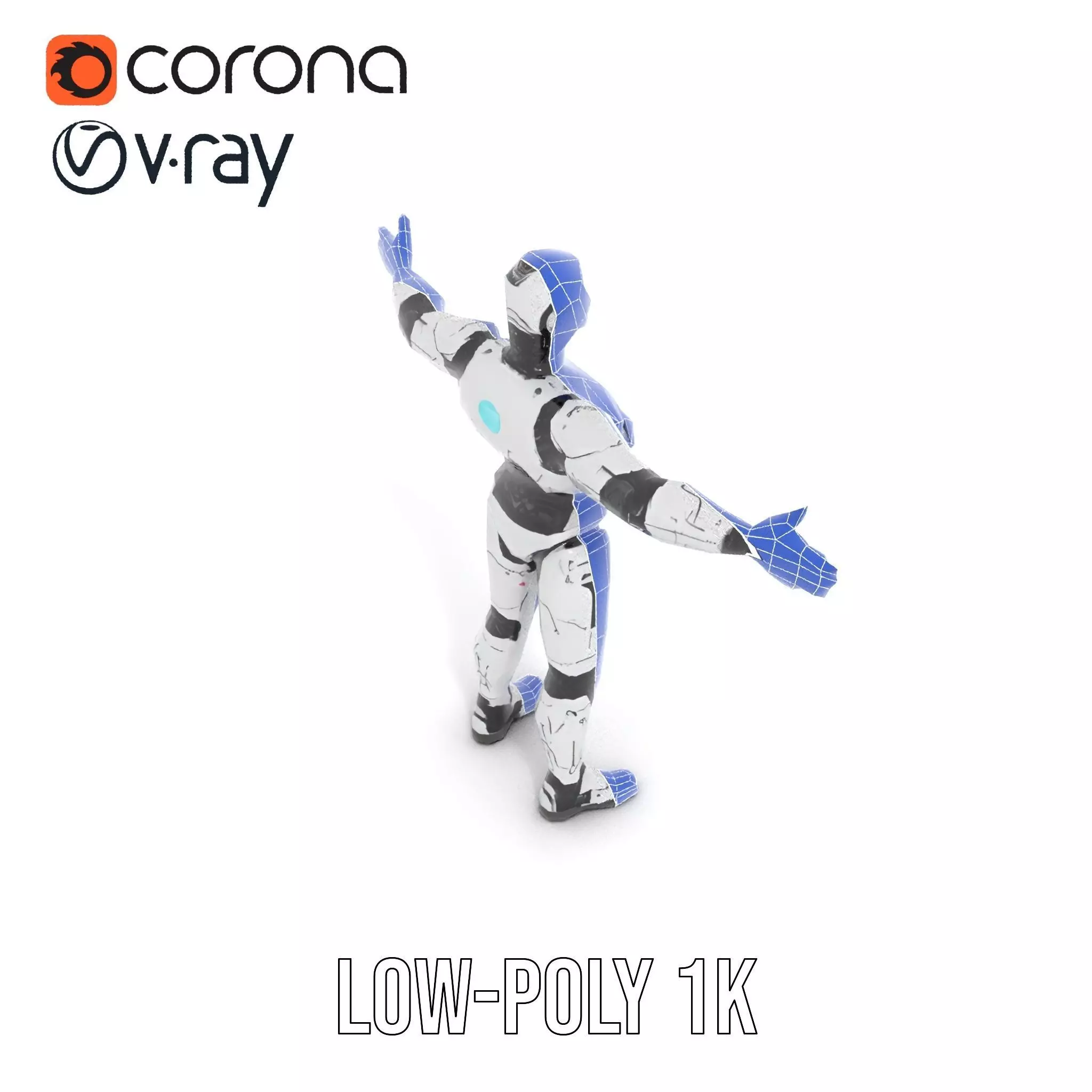 Futuristic Humanoid Robot model pack Low-poly 3D model_28