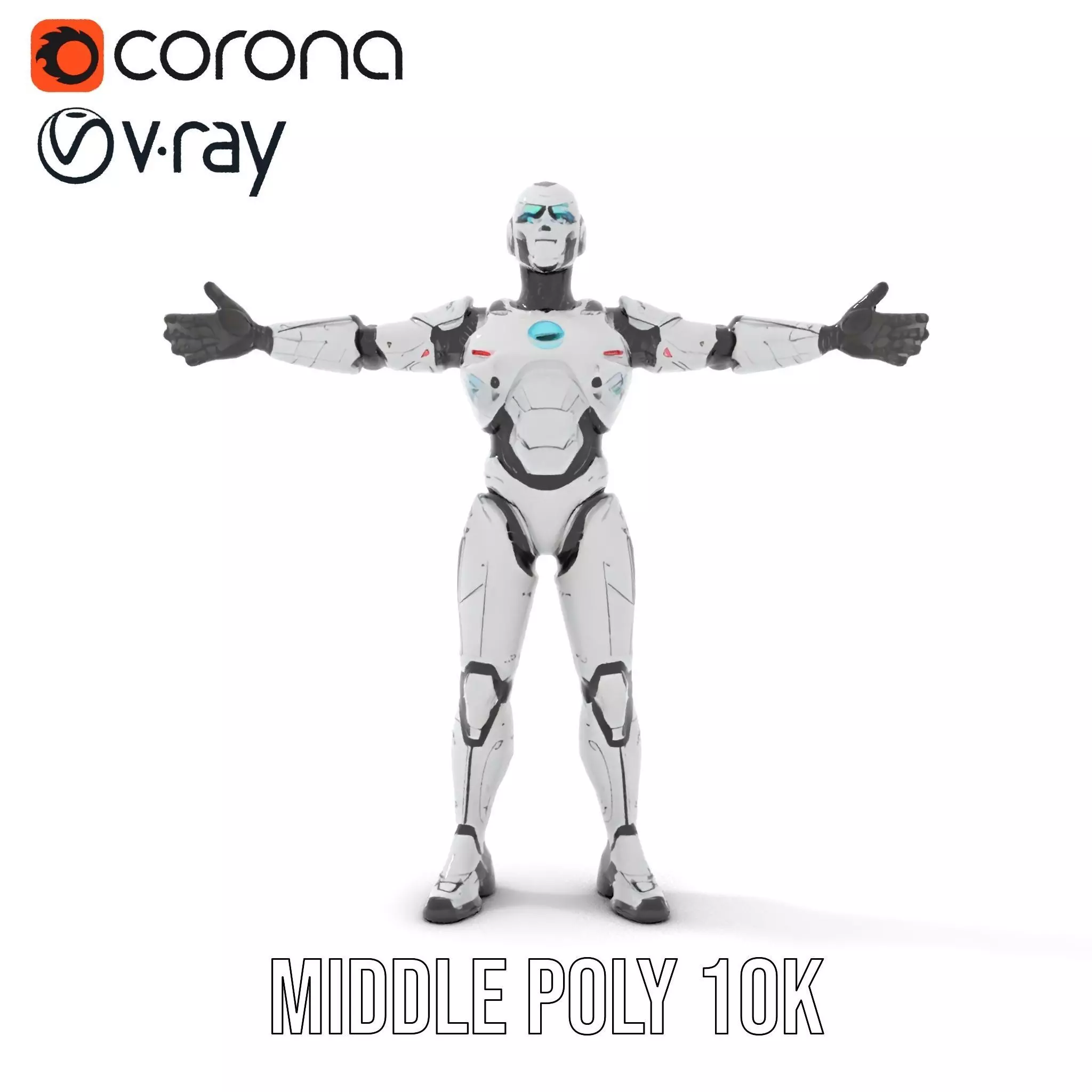 Futuristic Humanoid Robot model pack Low-poly 3D model_27