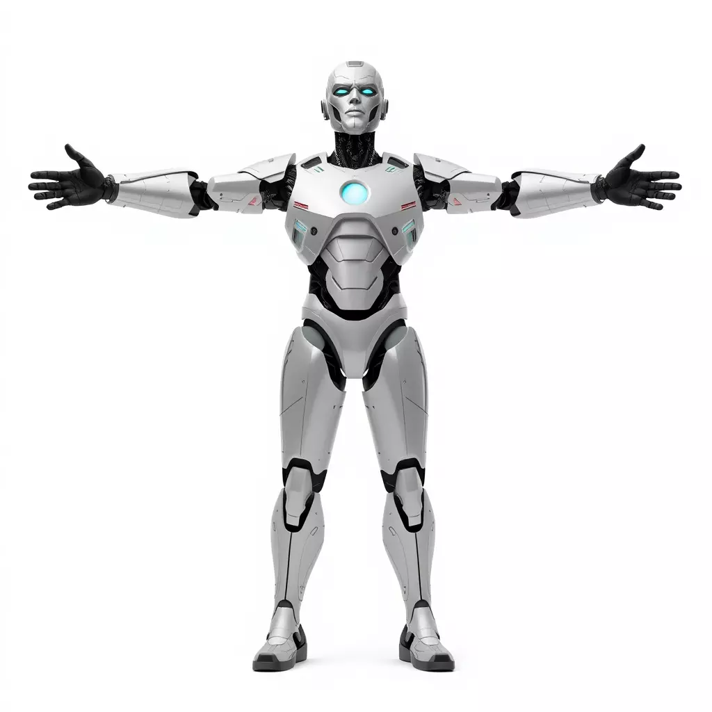 Futuristic Humanoid Robot model pack Low-poly 3D model_3